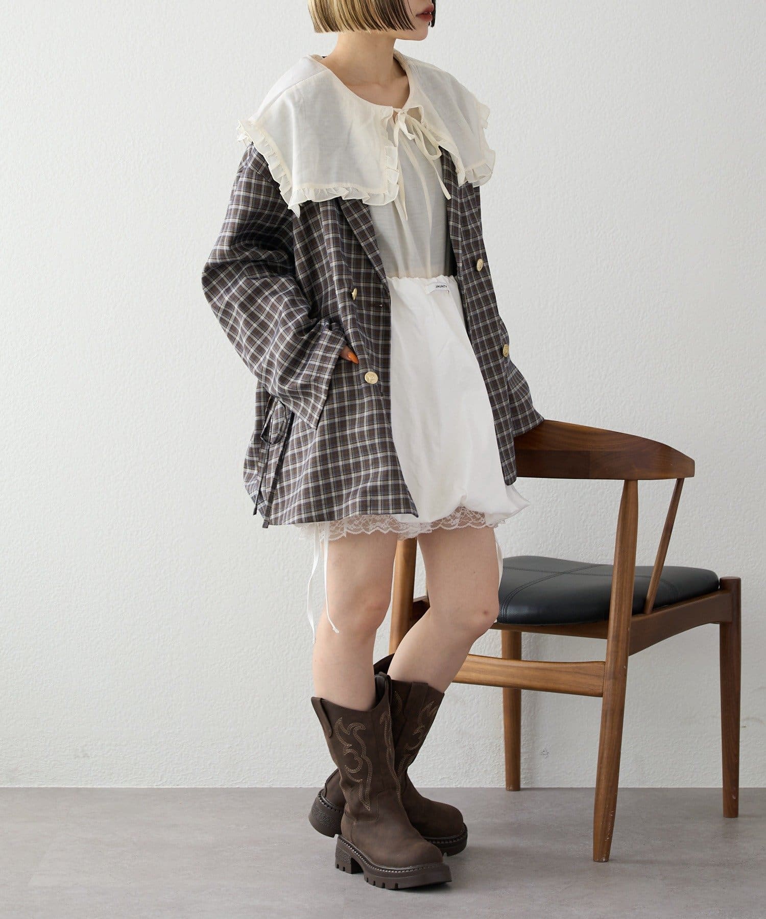 w closet(ダブルクローゼット) 【25AW】リボンBIGテーラードジャケット