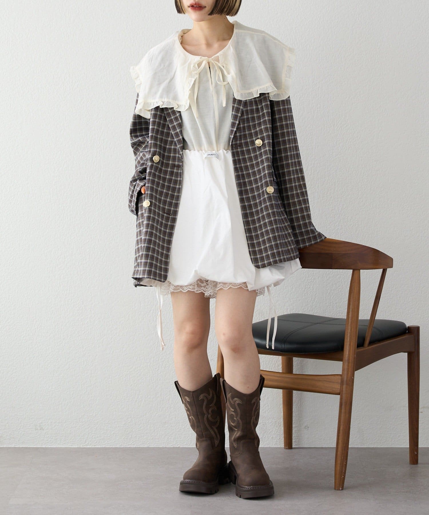 w closet(ダブルクローゼット) 【25AW】リボンBIGテーラードジャケット