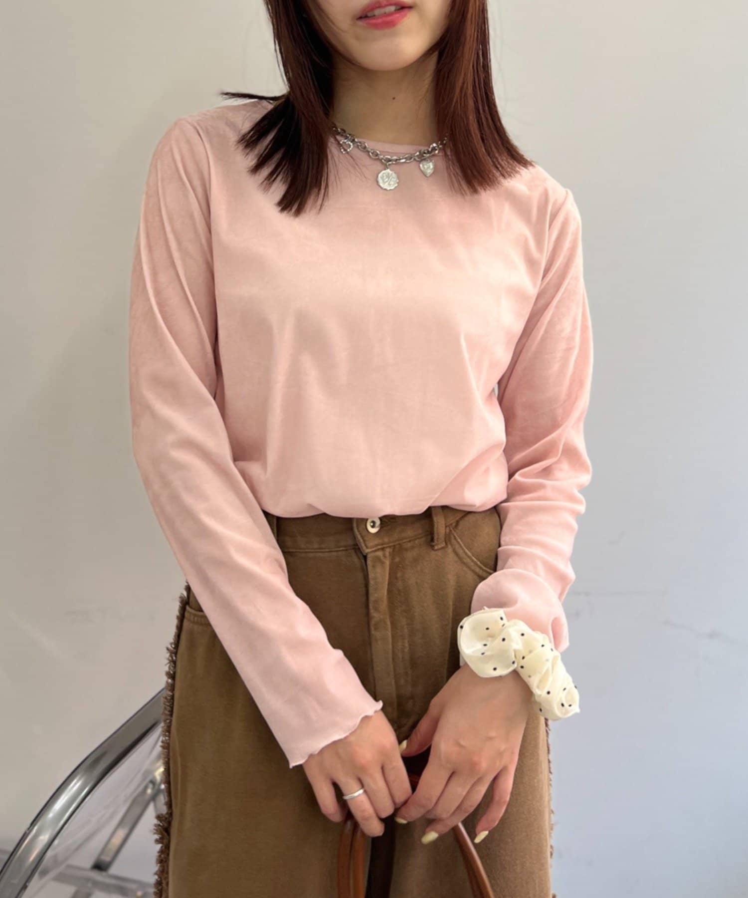 w closet(ダブルクローゼット) 【25AW】ベロアチュールプルオーバー