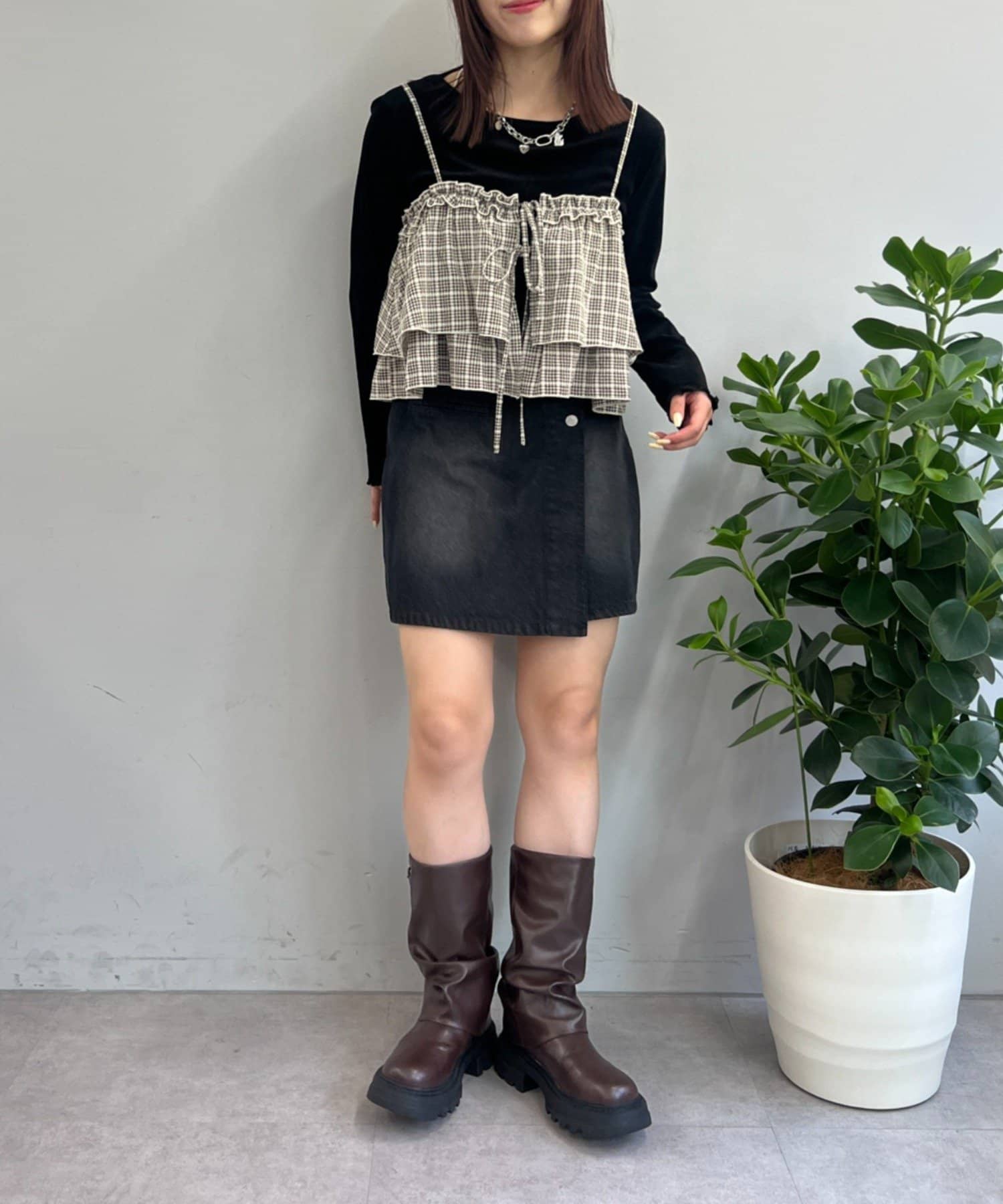 w closet(ダブルクローゼット) 【25AW】ベロアチュールプルオーバー