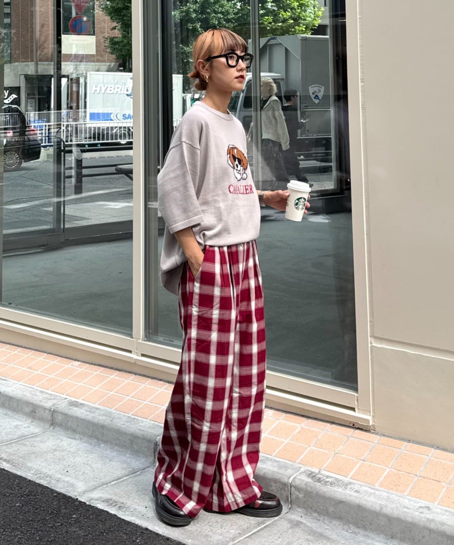 CIAOPANIC TYPY(チャオパニックティピー) 【ユニセックス】アニマル柄犬サマーニット半袖Tシャツ