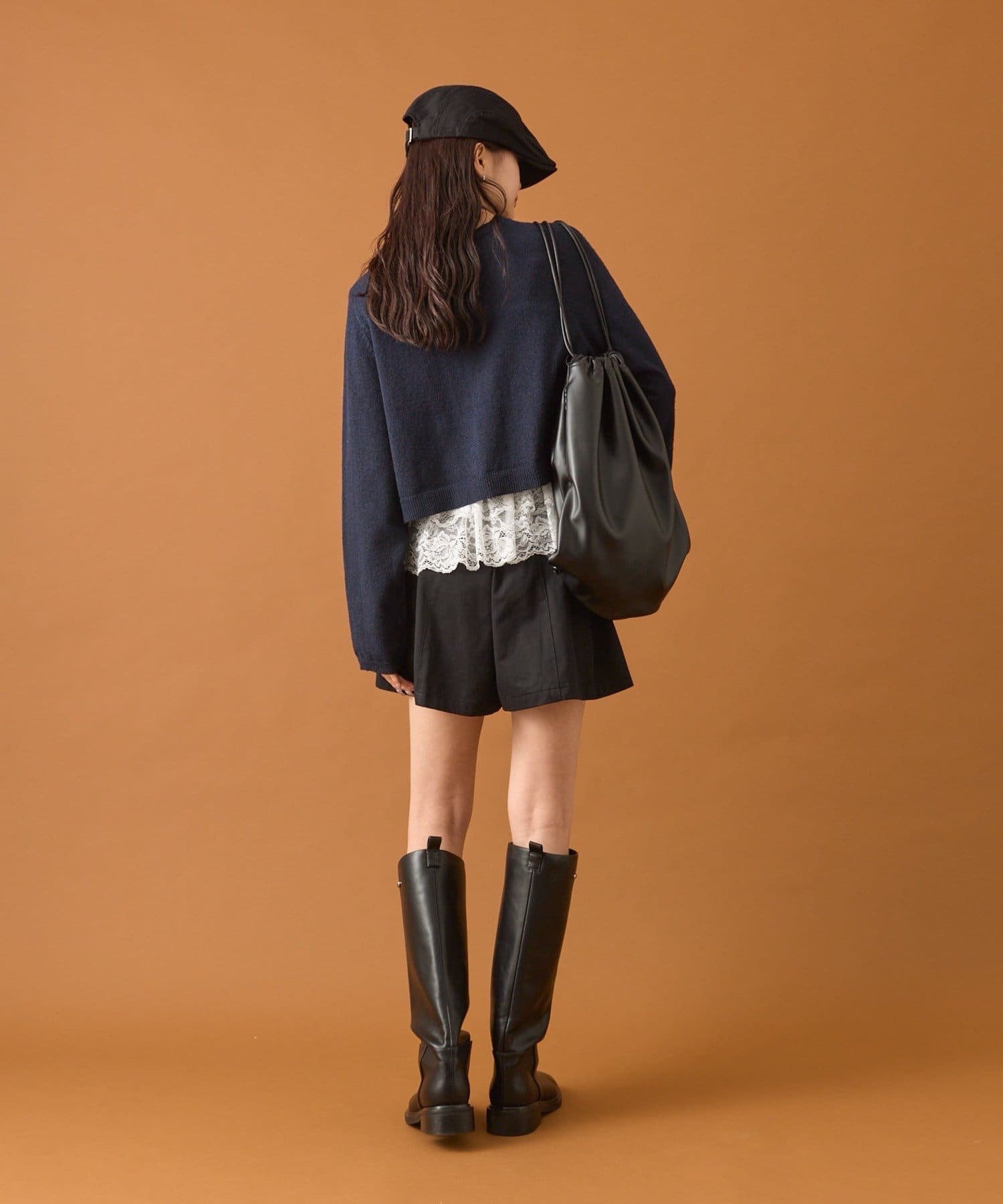 mystic(ミスティック) ブークレ裾レースカーデセット