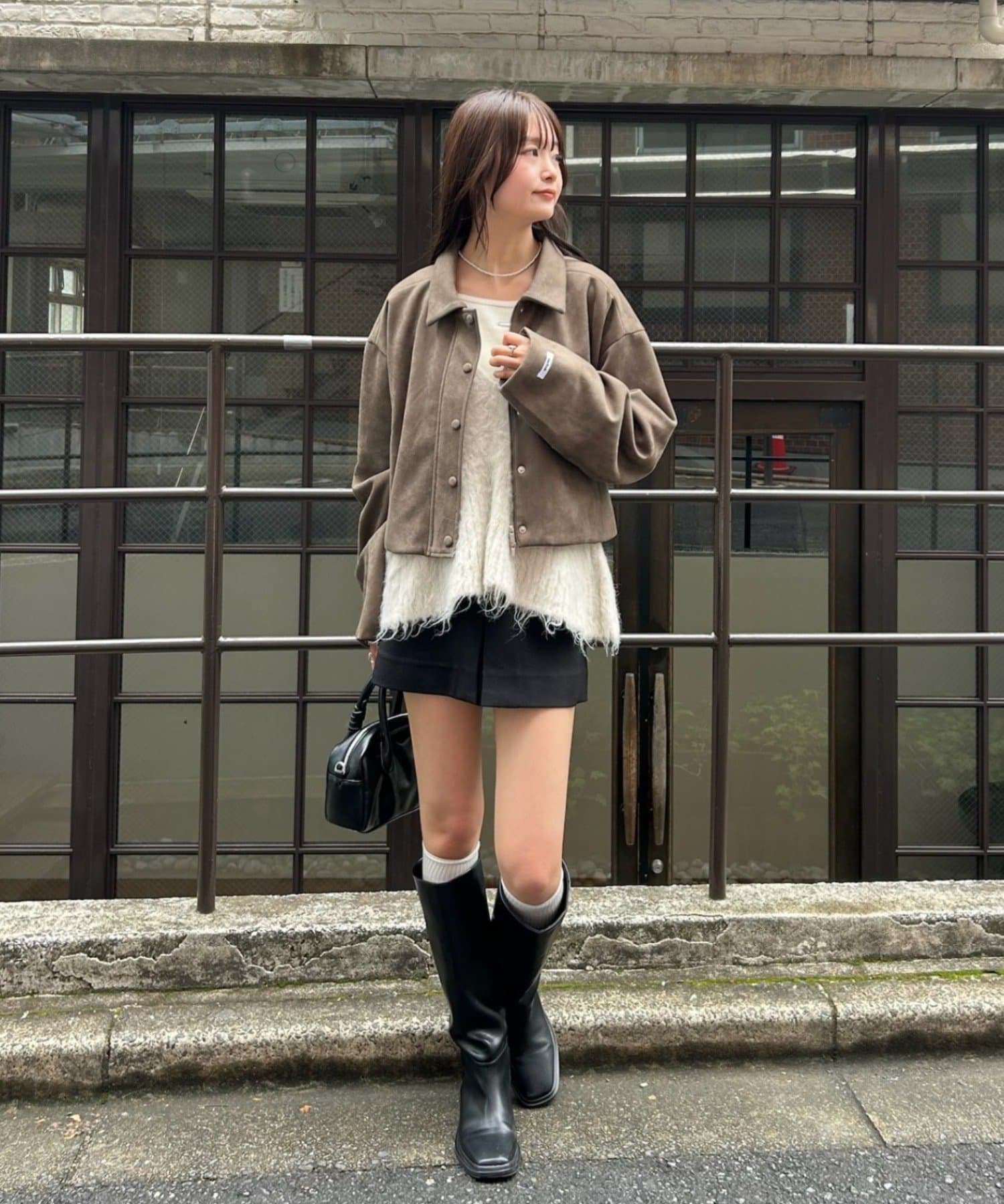 mystic(ミスティック) フェイクスウェードショートブルゾン