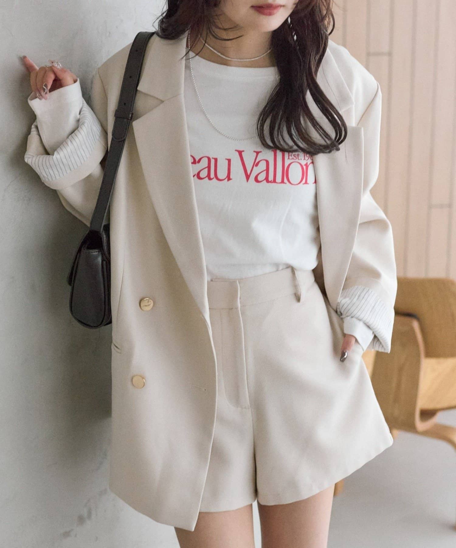 mystic(ミスティック) 《2026SS新色IVO / BEI 》【SET UP着用◎/アウターの中にも着込める◎】金ボタンテーラードジャケット