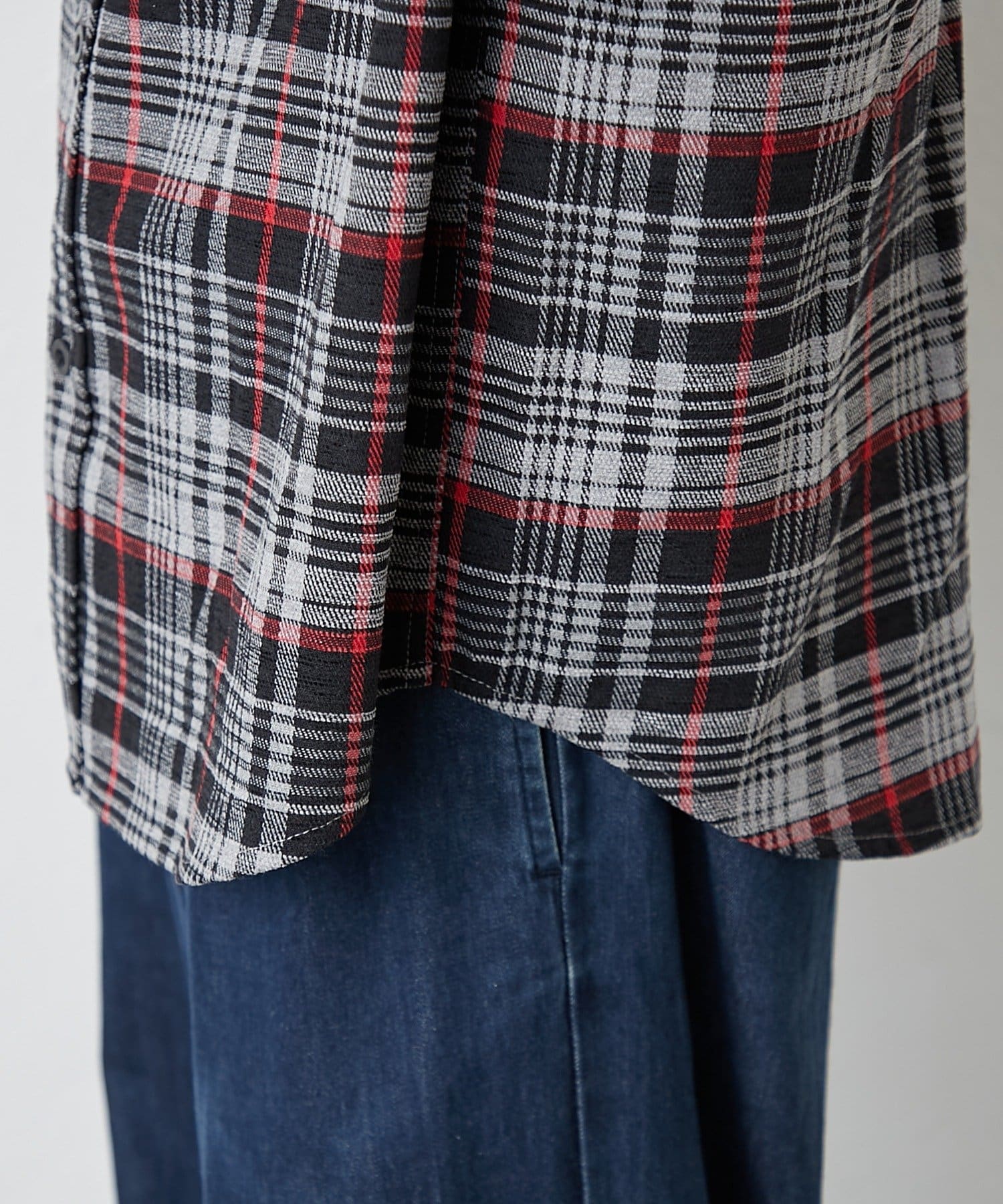 CIAOPANIC TYPY(チャオパニックティピー) 【コーデュロイ袖切り替え】【ユニセックス】モールチェックシャツジャケット