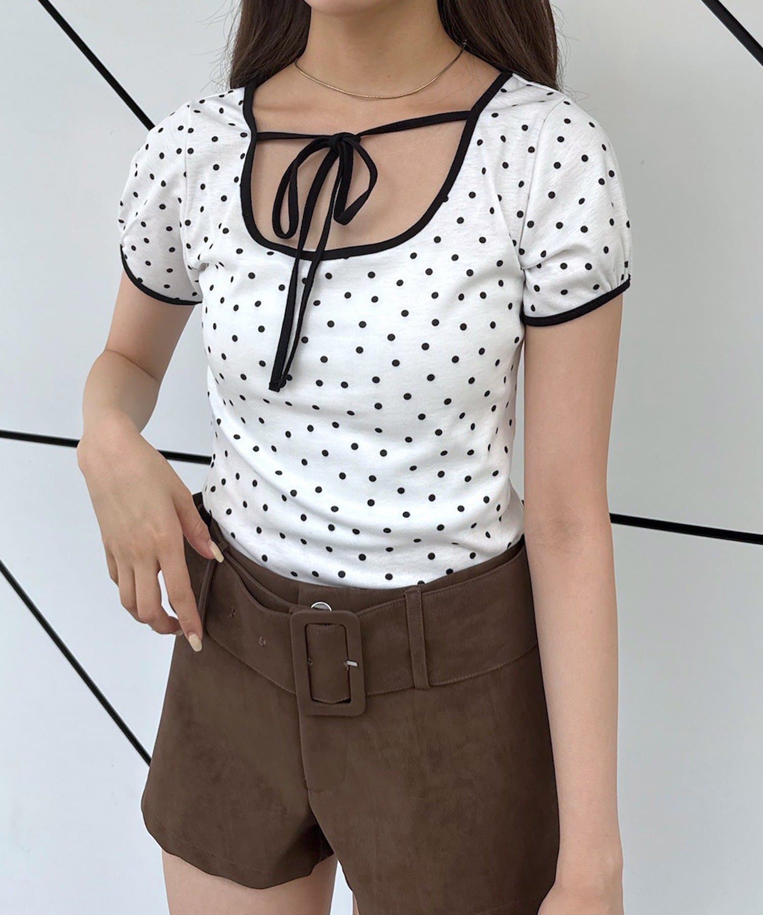 mline(エムライン) [mline]ドットリボンＴシャツ