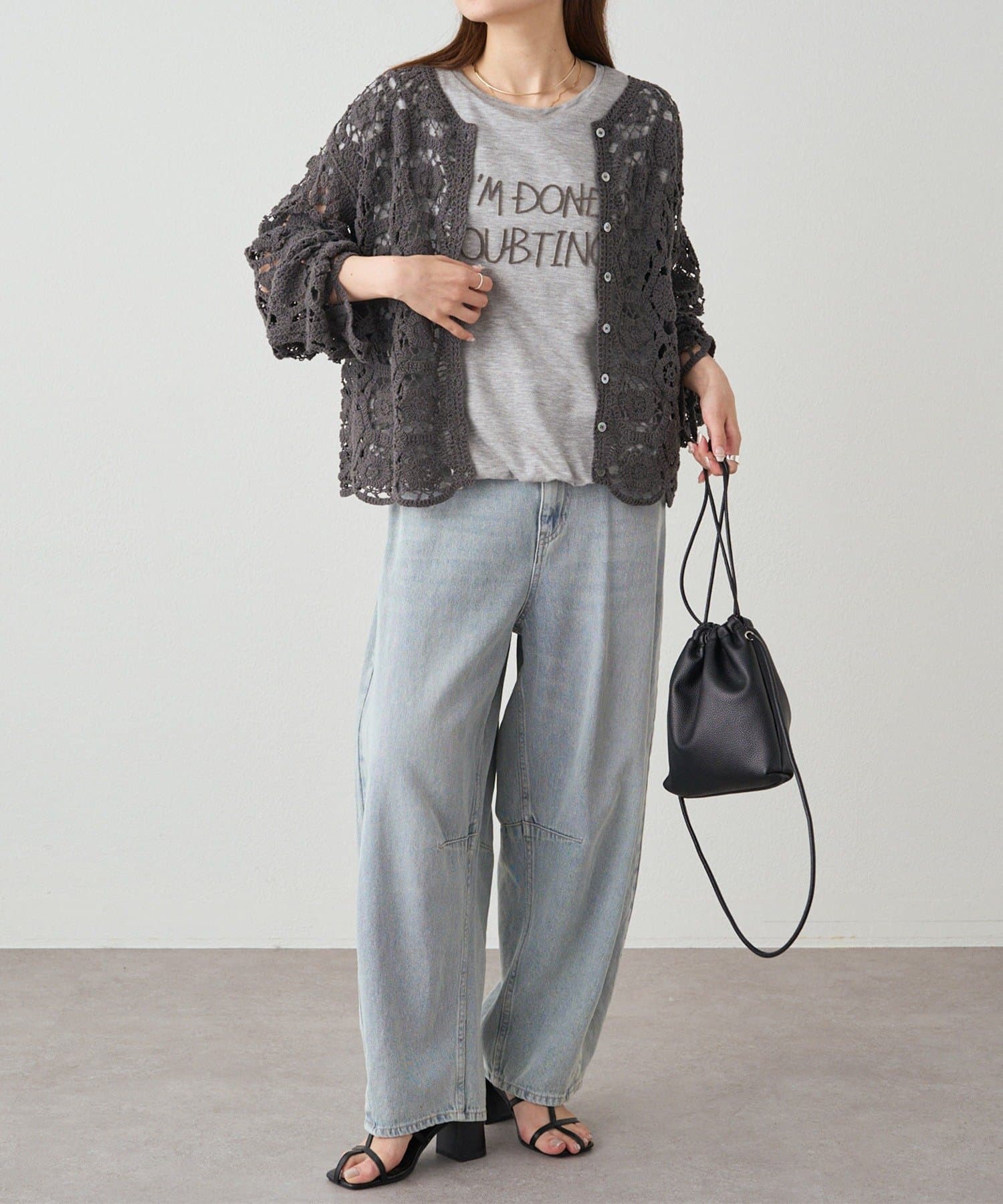 PUAL CE CIN(ピュアルセシン) 【25AW】カギ針編み風カーディガン