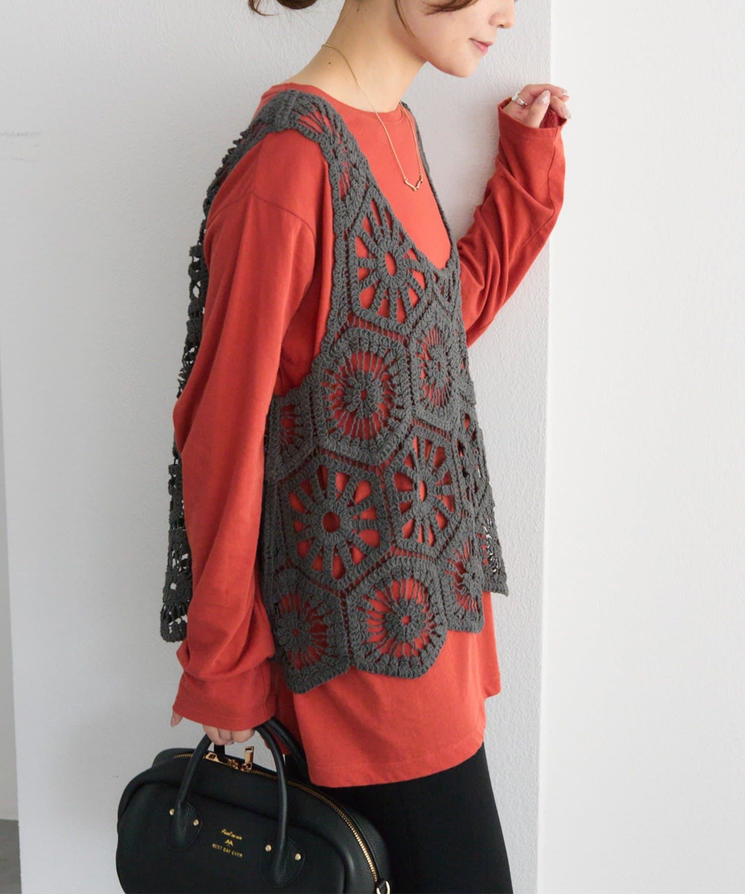 PUAL CE CIN(ピュアルセシン) 【25AW】カギ針編み風ビスチェ