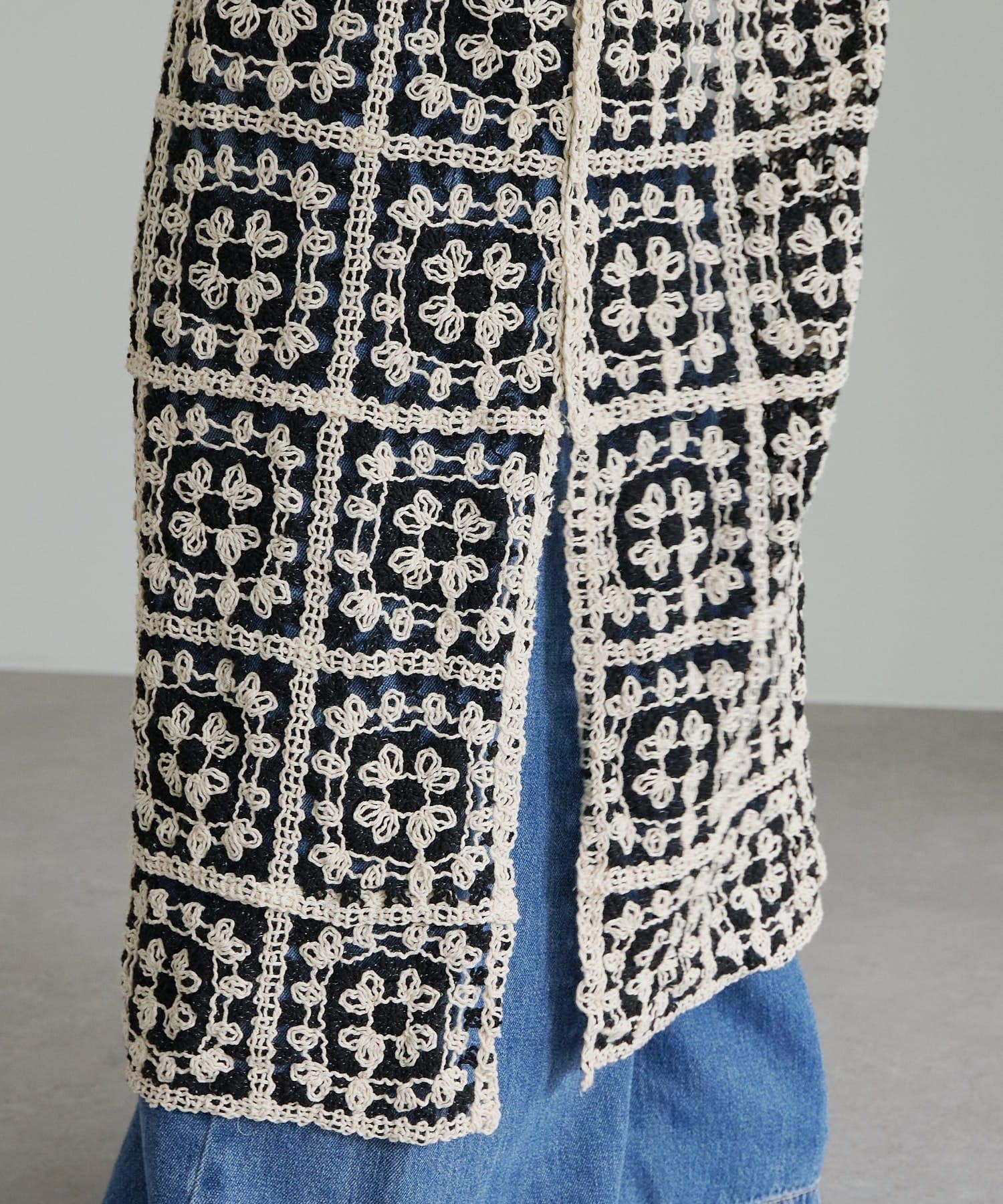 PUAL CE CIN(ピュアルセシン) 【25AW】配色カギ針編み風ワンピース