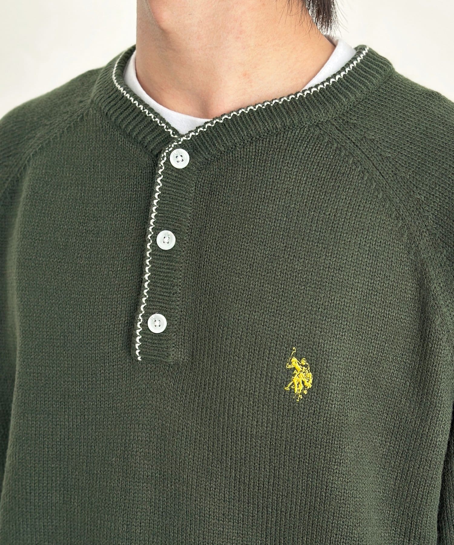 CPCM(シーピーシーエム) 【U.S. POLO ASSN.】ヘンリーネックニット
