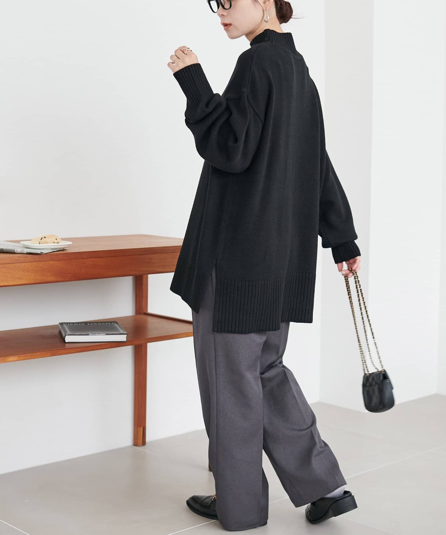 DISCOAT(ディスコート) 【6色展開/体型カバー】パネルボーダーニットプルオーバー《WEB限定》