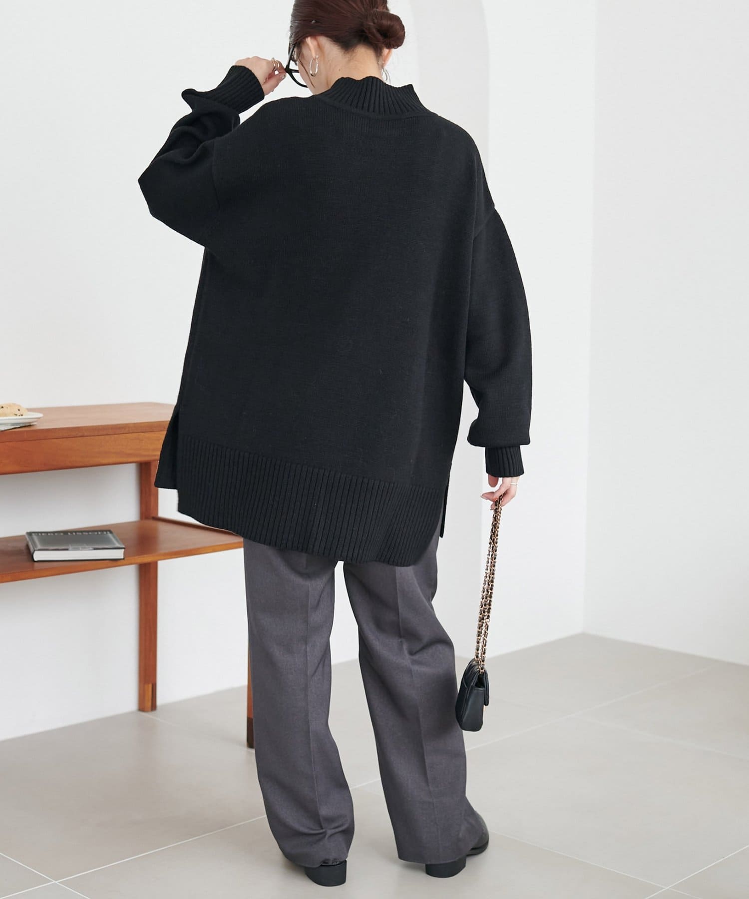 DISCOAT(ディスコート) 【6色展開/体型カバー】パネルボーダーニットプルオーバー《WEB限定》