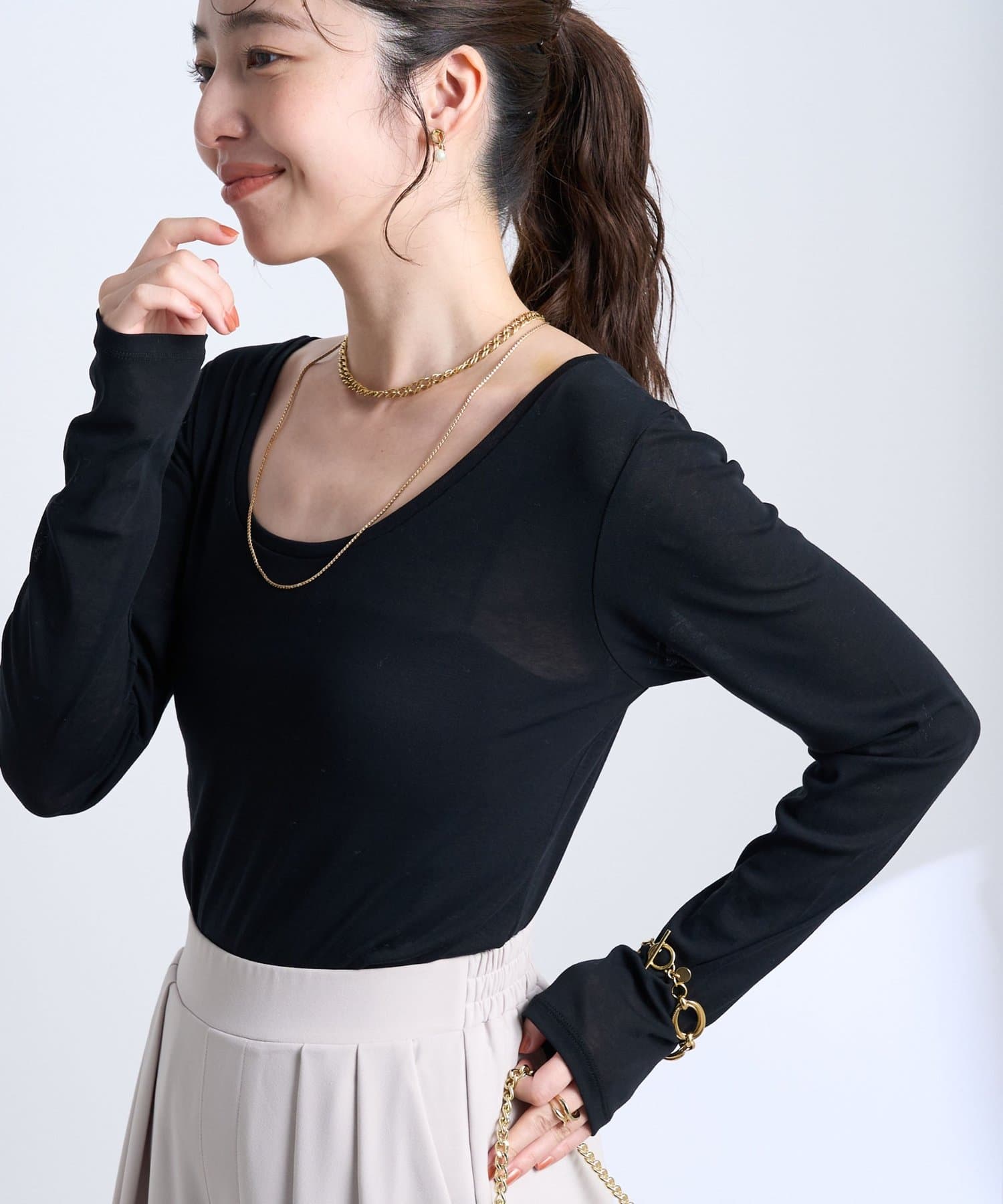 La boutique BonBon(ラブティックボンボン) 前後２WAYシアーカットソー