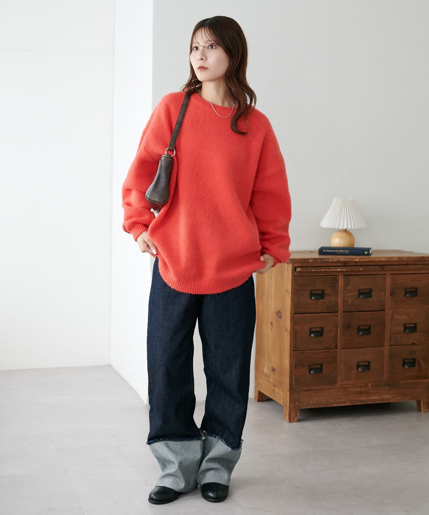 DISCOAT(ディスコート) 【ゆるっと抜け感/体型カバー/WEB限定】起毛オーバーニット