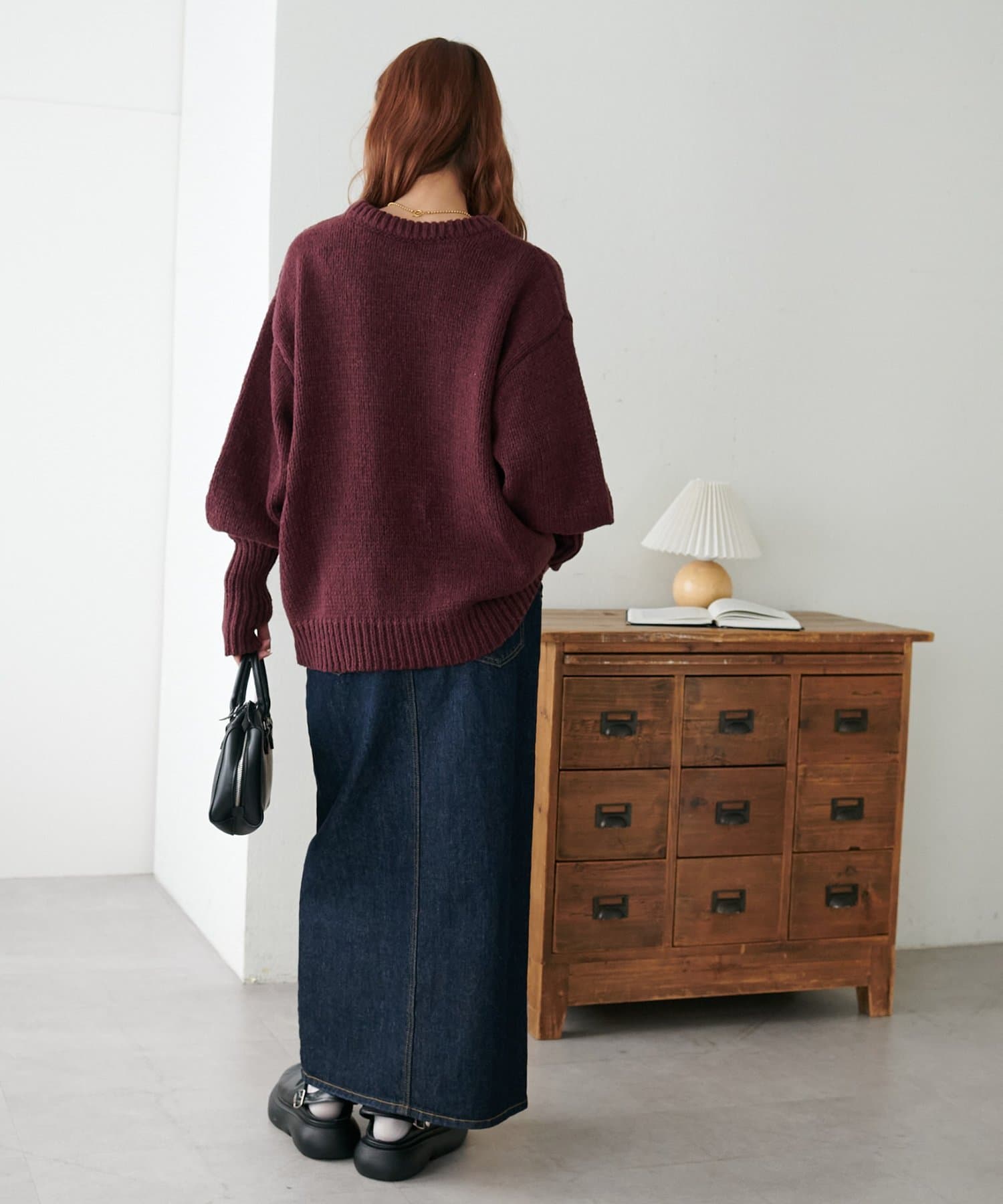 DISCOAT(ディスコート) 【手元まで防寒/WEB限定】マントスリーブニット