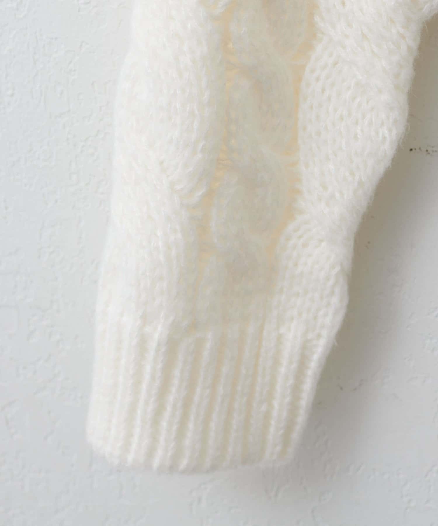 DISCOAT(ディスコート) 【5色展開/カジュアルにもキレイメにも/着映え】ケーブルショートカーディガン《WEB限定》