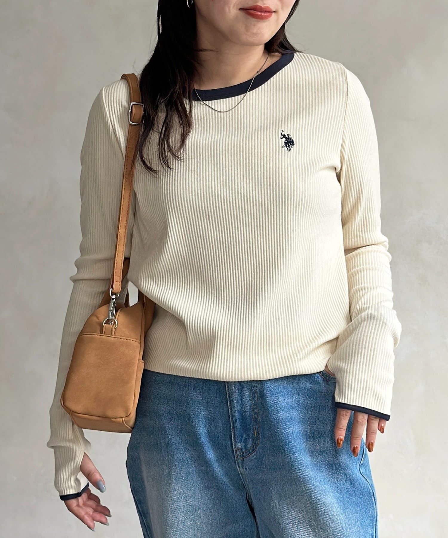 CPCM(シーピーシーエム) 【U.S. POLO ASSN. 】クルーネックリブロンT