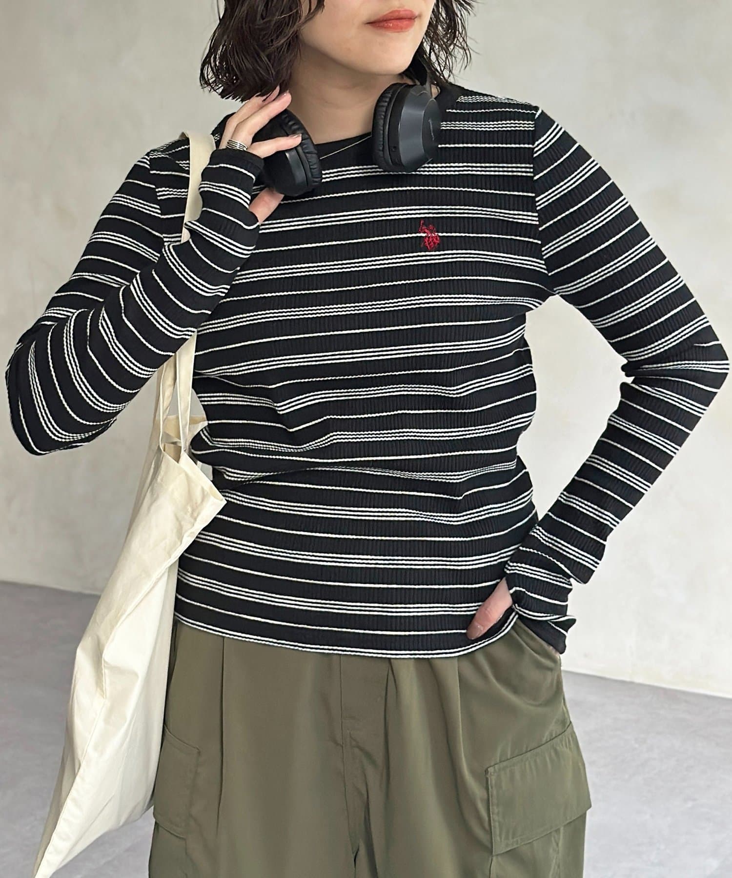 CPCM(シーピーシーエム) 【U.S. POLO ASSN. 】クルーネックリブロンT
