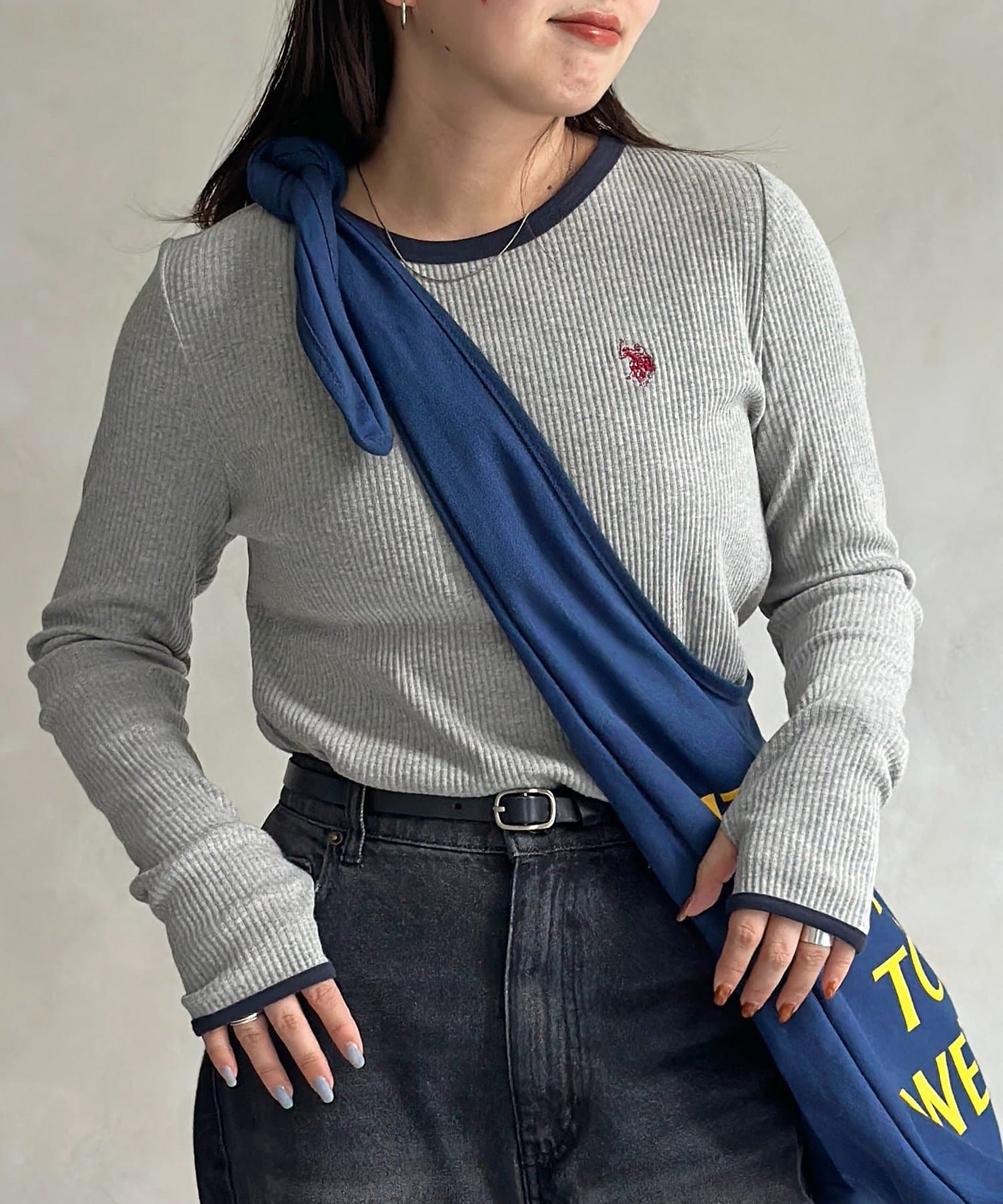 CPCM(シーピーシーエム) 【U.S. POLO ASSN. 】クルーネックリブロンT