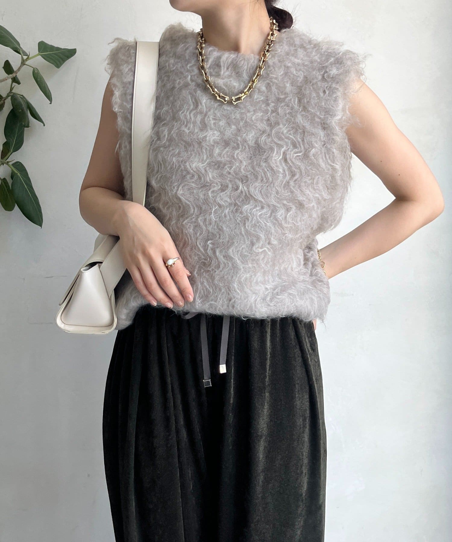 DOUDOU(ドゥドゥ) 【7/25～3日間限定 予約10％OFF】【REI企画カラーあり】シャギーニットベスト