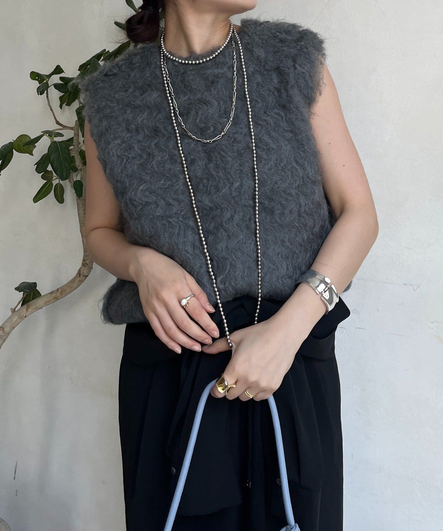 DOUDOU(ドゥドゥ) 【REI企画カラーあり】【前後2WAY】シャギーニットベスト