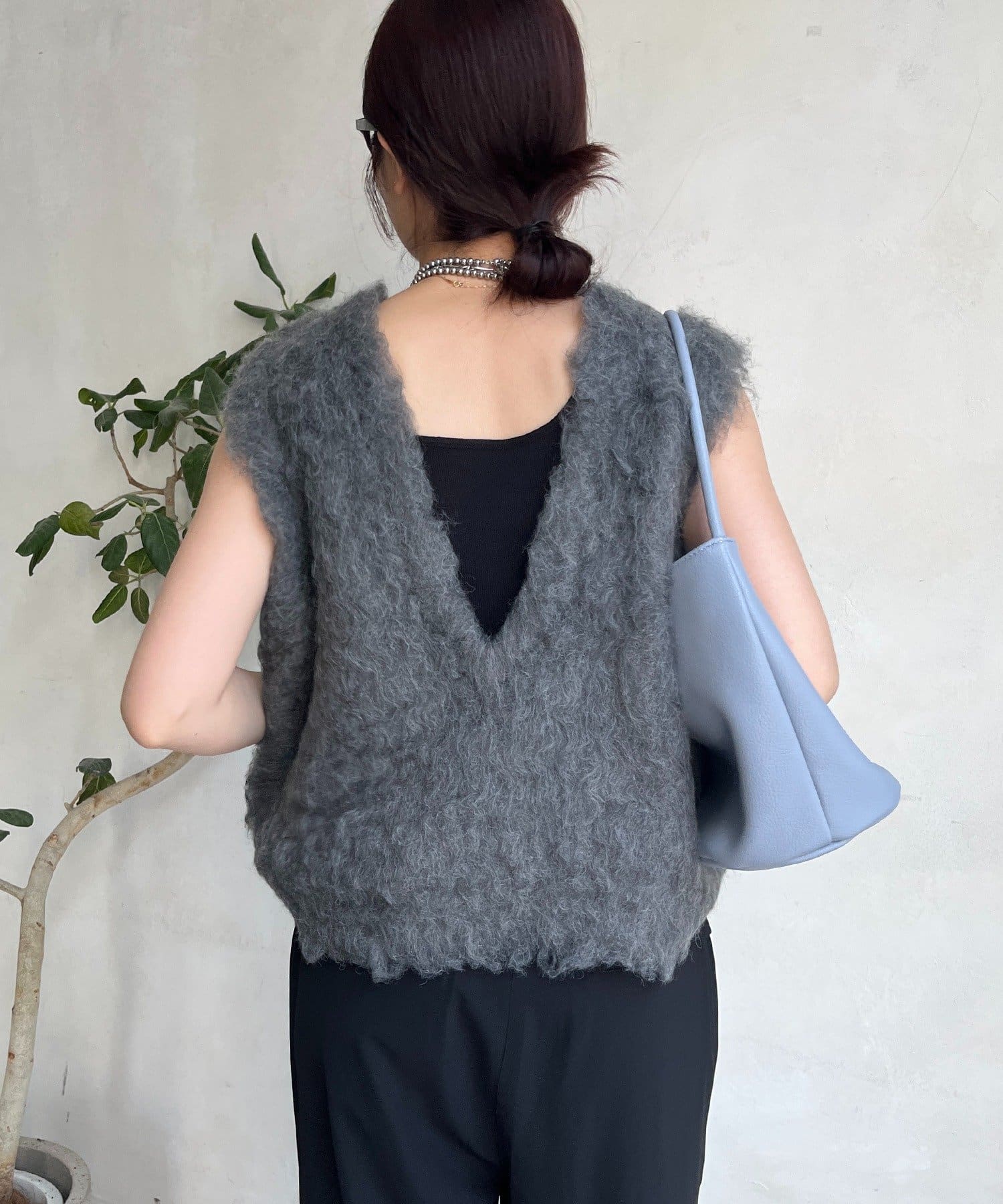 DOUDOU(ドゥドゥ) 【REI企画カラーあり】【前後2WAY】シャギーニットベスト