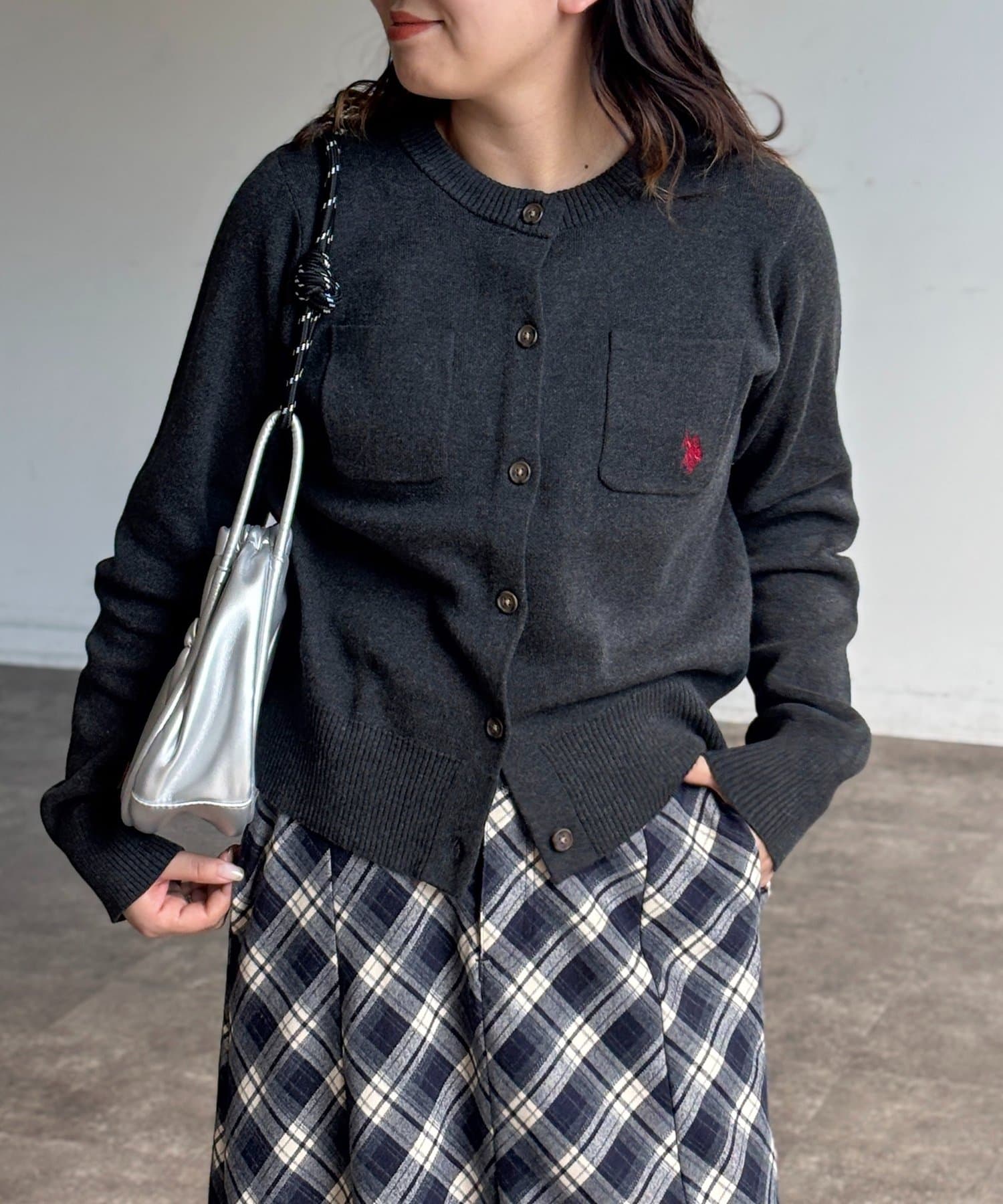 CPCM(シーピーシーエム) 【U.S. POLO ASSN.】スウェットライクポケ付きカーディガン