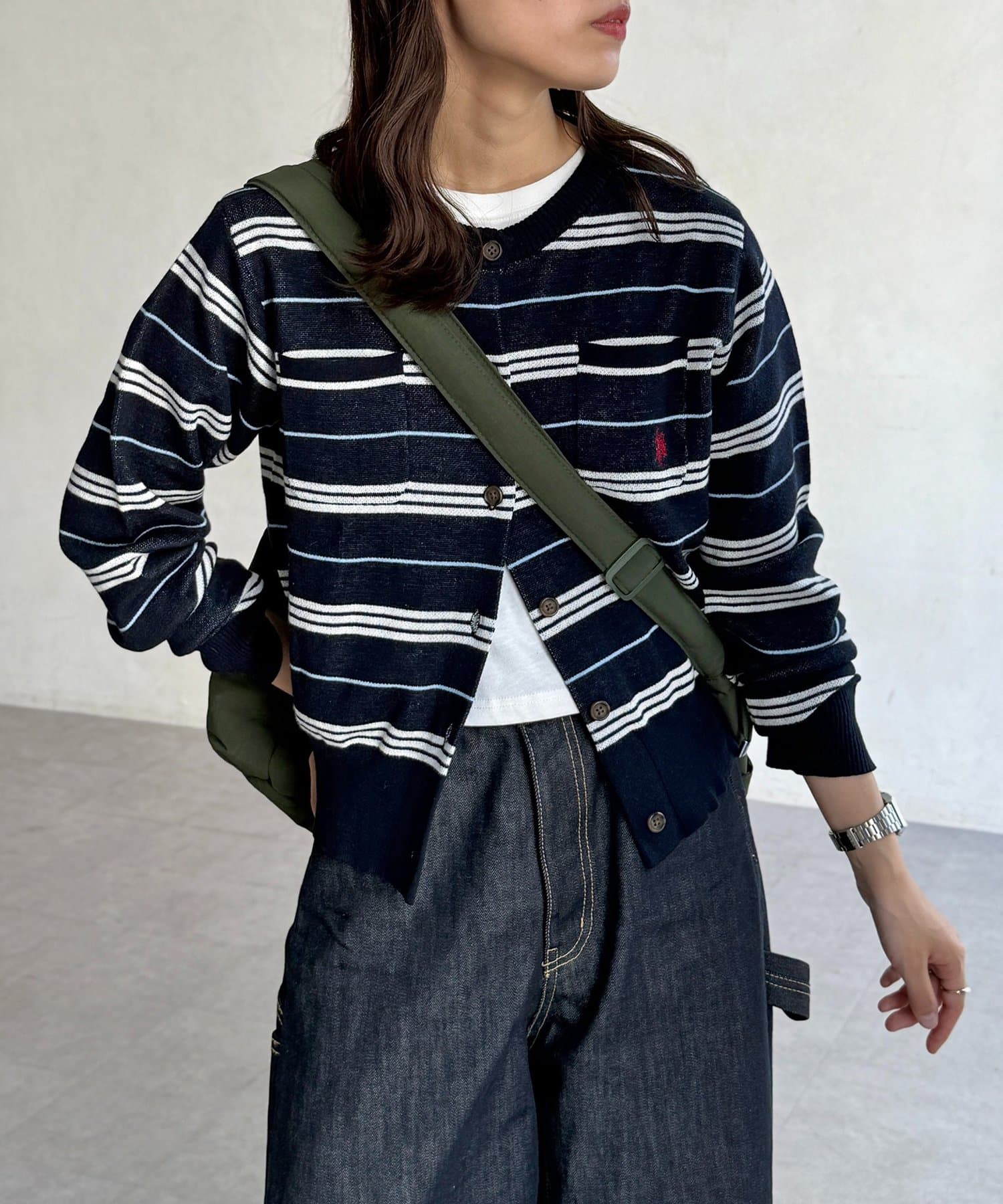 CPCM(シーピーシーエム) 【U.S. POLO ASSN.】スウェットライクポケ付きカーディガン