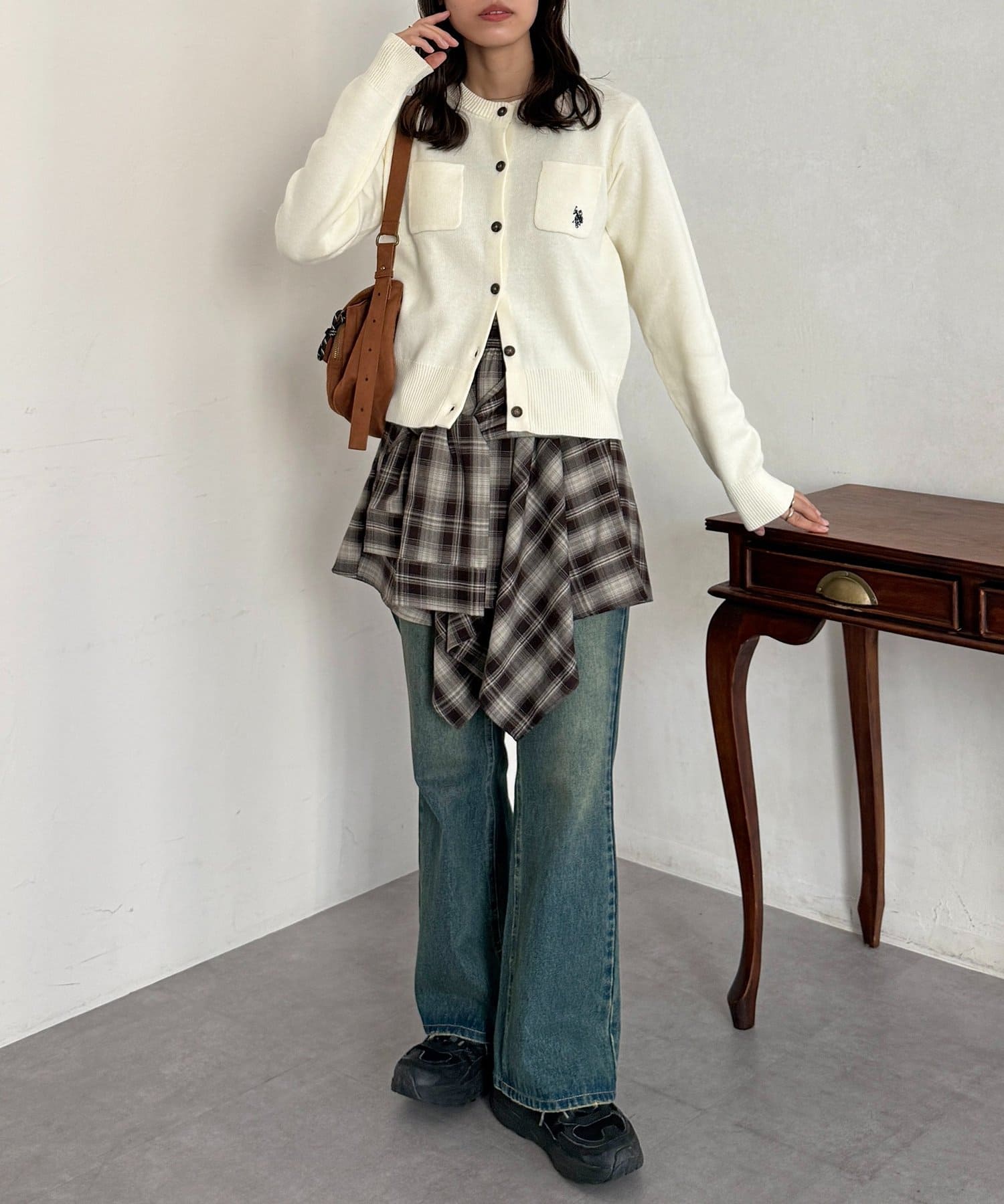 CPCM(シーピーシーエム) 【U.S. POLO ASSN.】スウェットライクポケ付きカーディガン