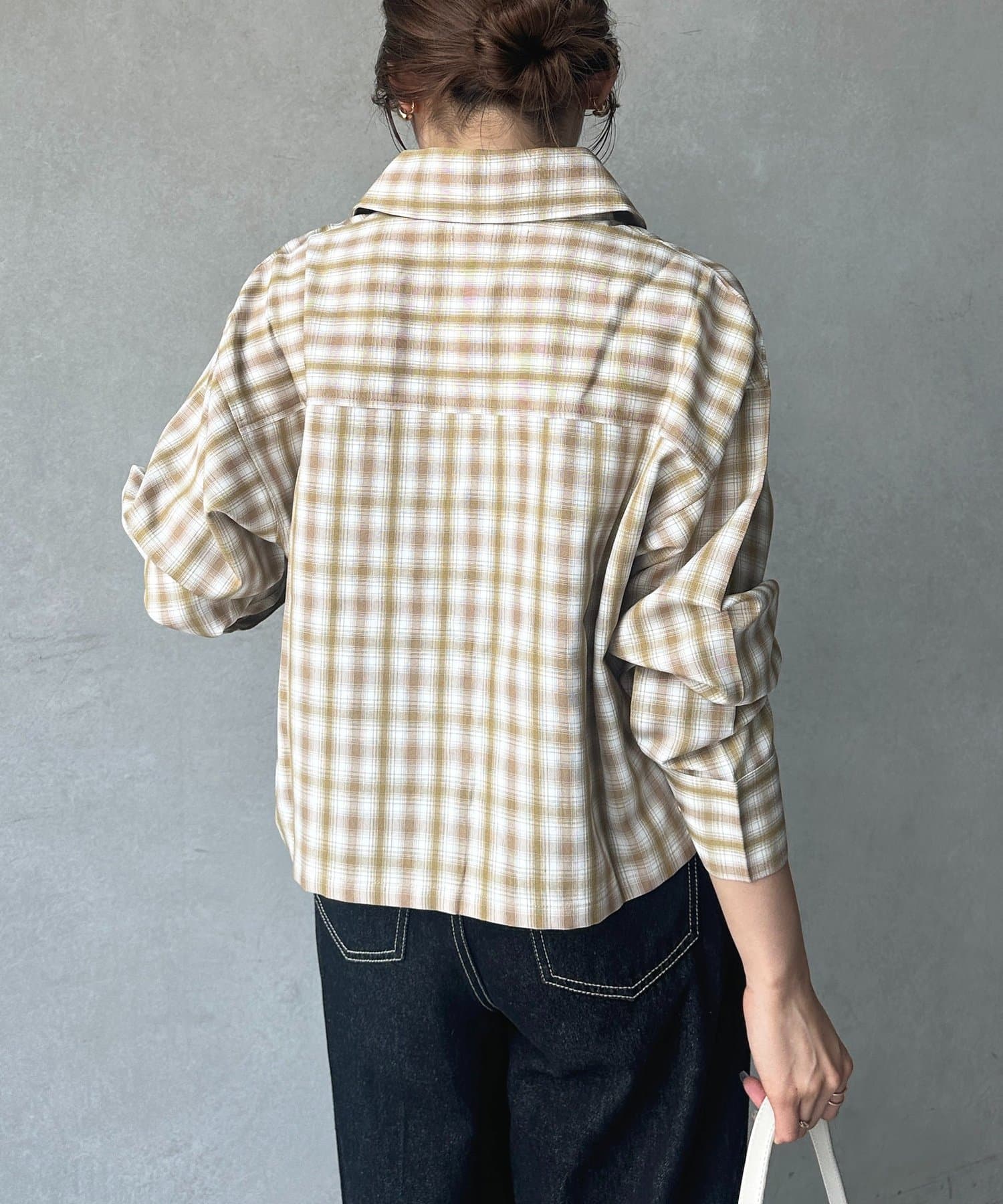 ブラウス シャツ 「UV加工付き」ドロストチェックショートシャツ レディース UV加工付き】ドロストチェックショートシャツ（シャツ/ブラウス