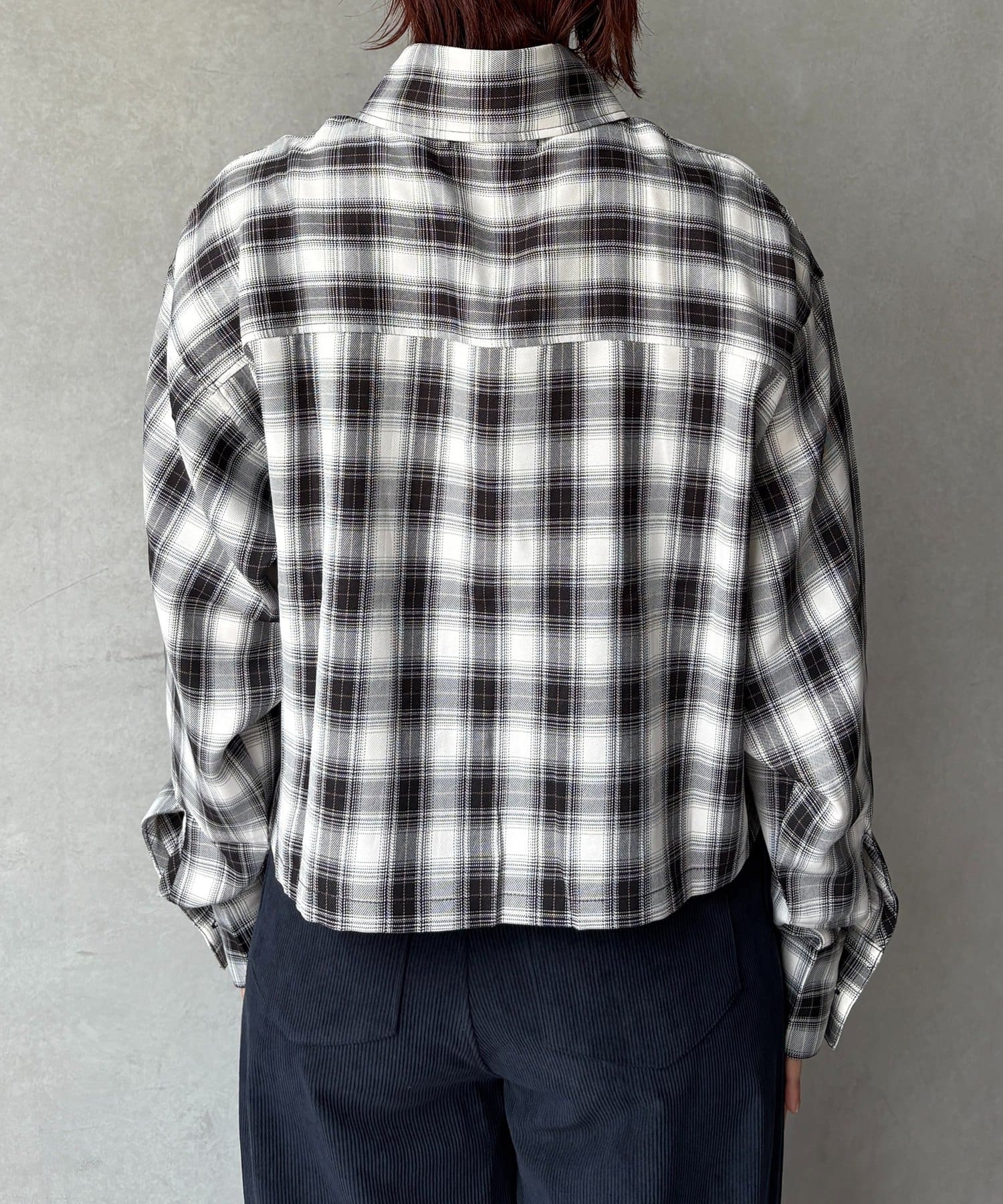 Thevon.(ゼヴォン) 【UV加工付き】ドロストチェックショートシャツ