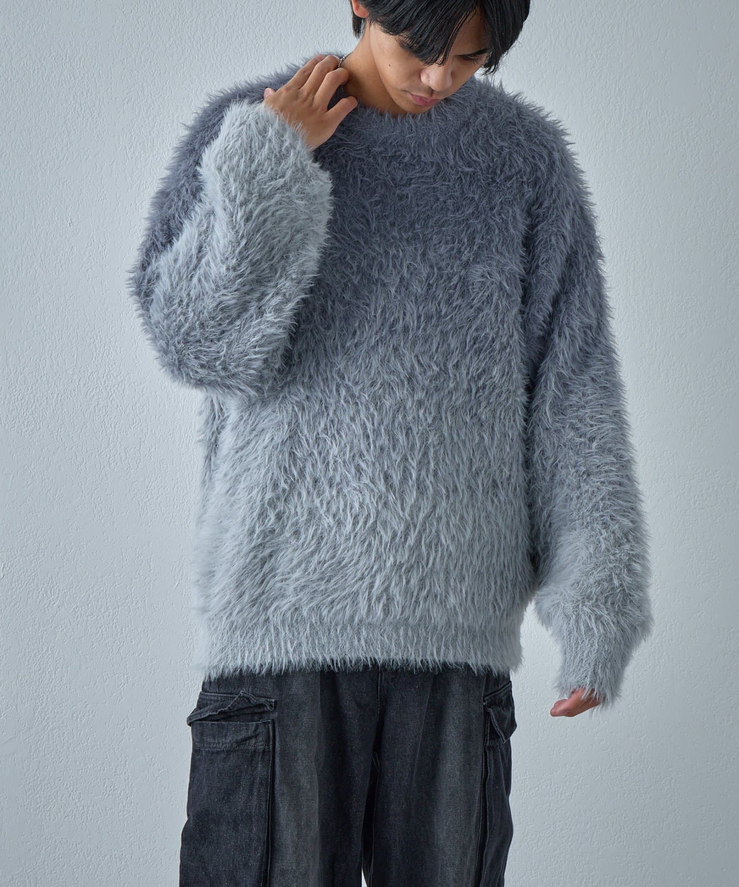 -goocy-(グーシー) フェザーヤーングラデーションニット【unisex】