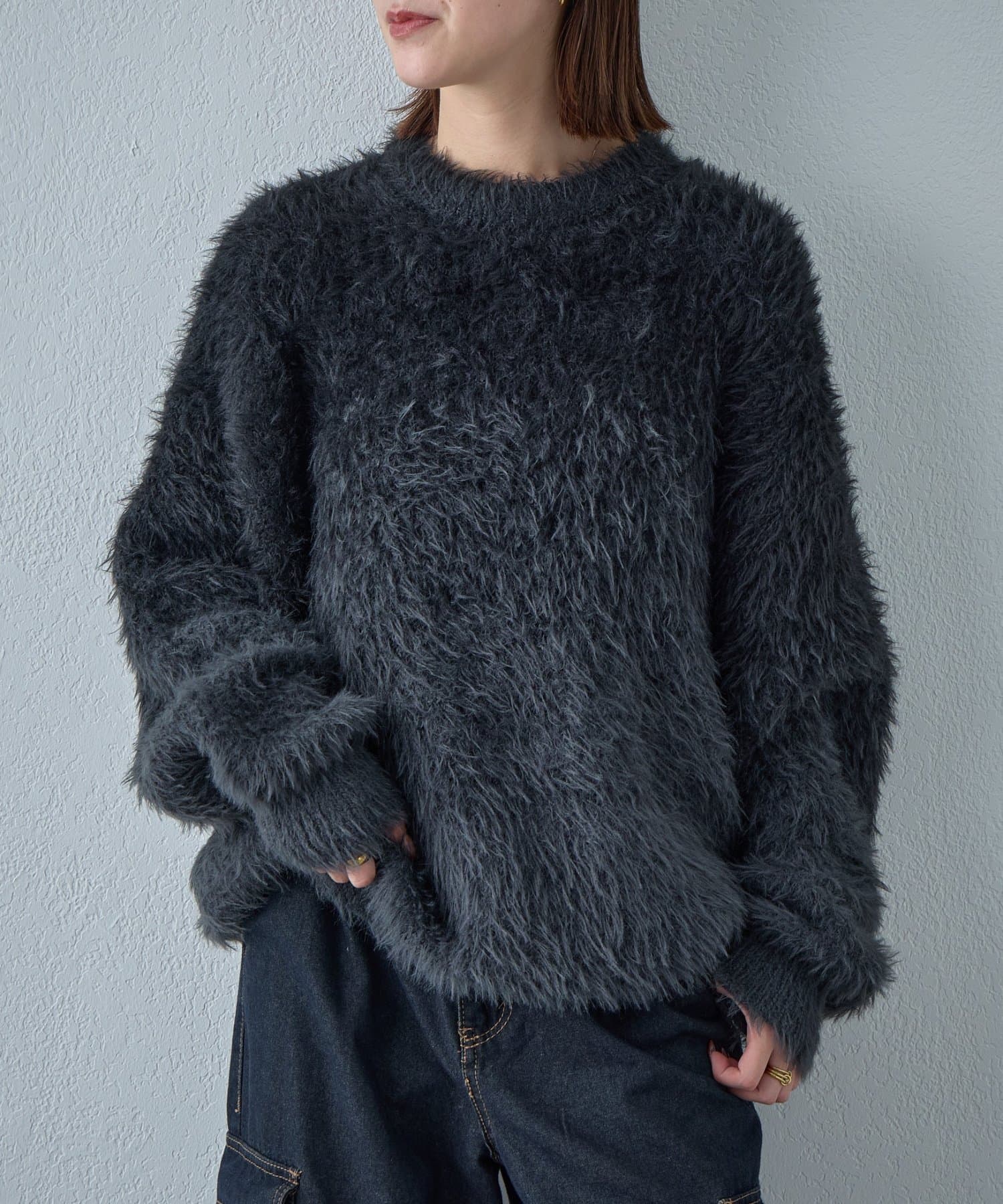 -goocy-(グーシー) フェザーヤーングラデーションニット【unisex】