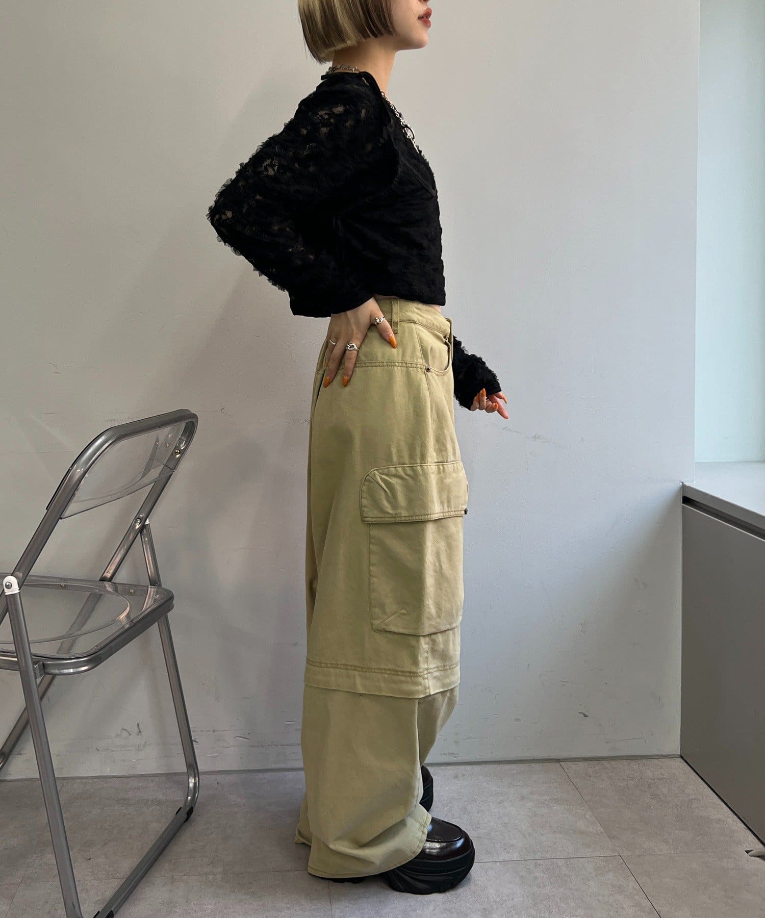 w closet(ダブルクローゼット) 【25AW】２WAYレースTOPS