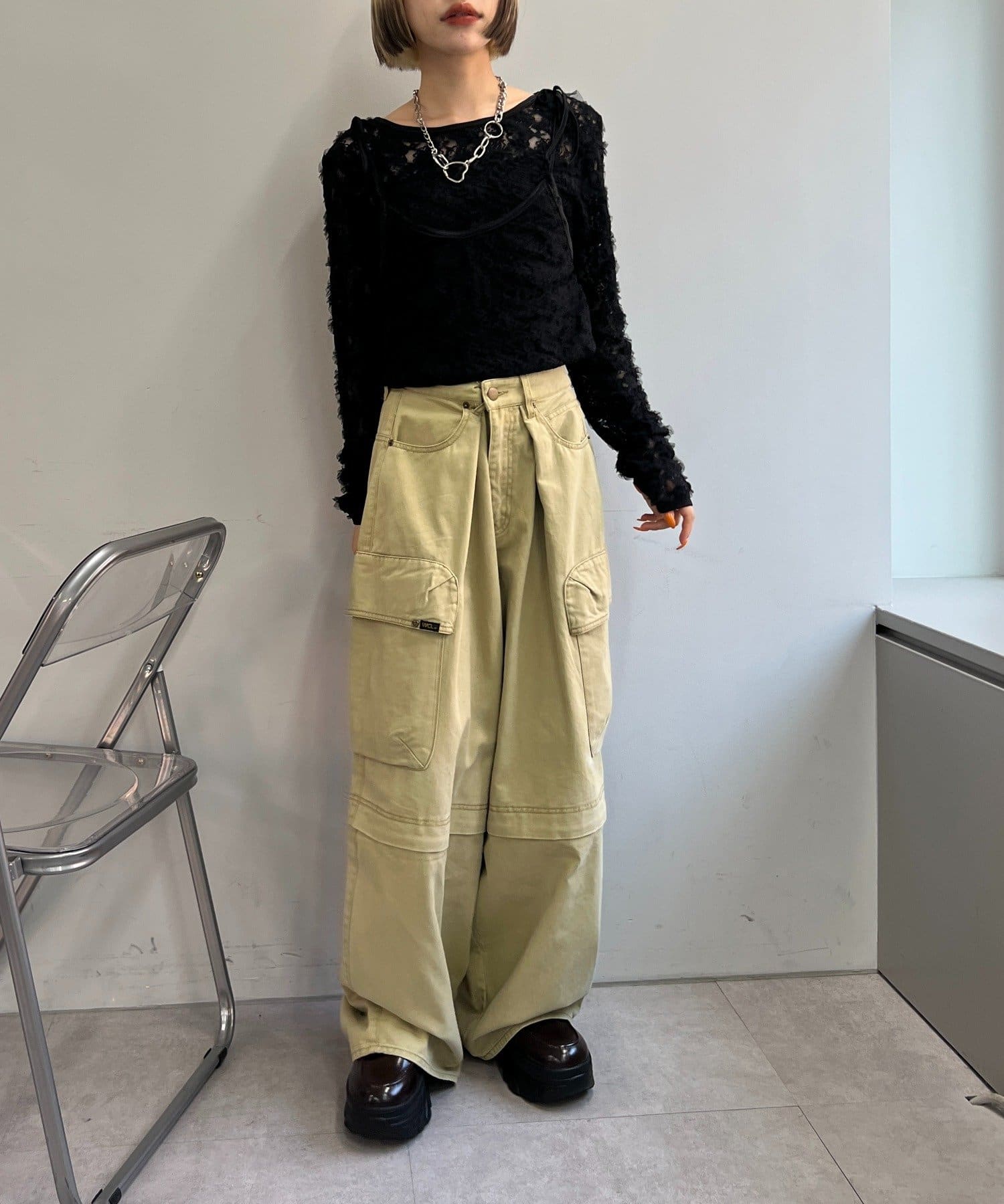 w closet(ダブルクローゼット) 【25AW】２WAYレースTOPS