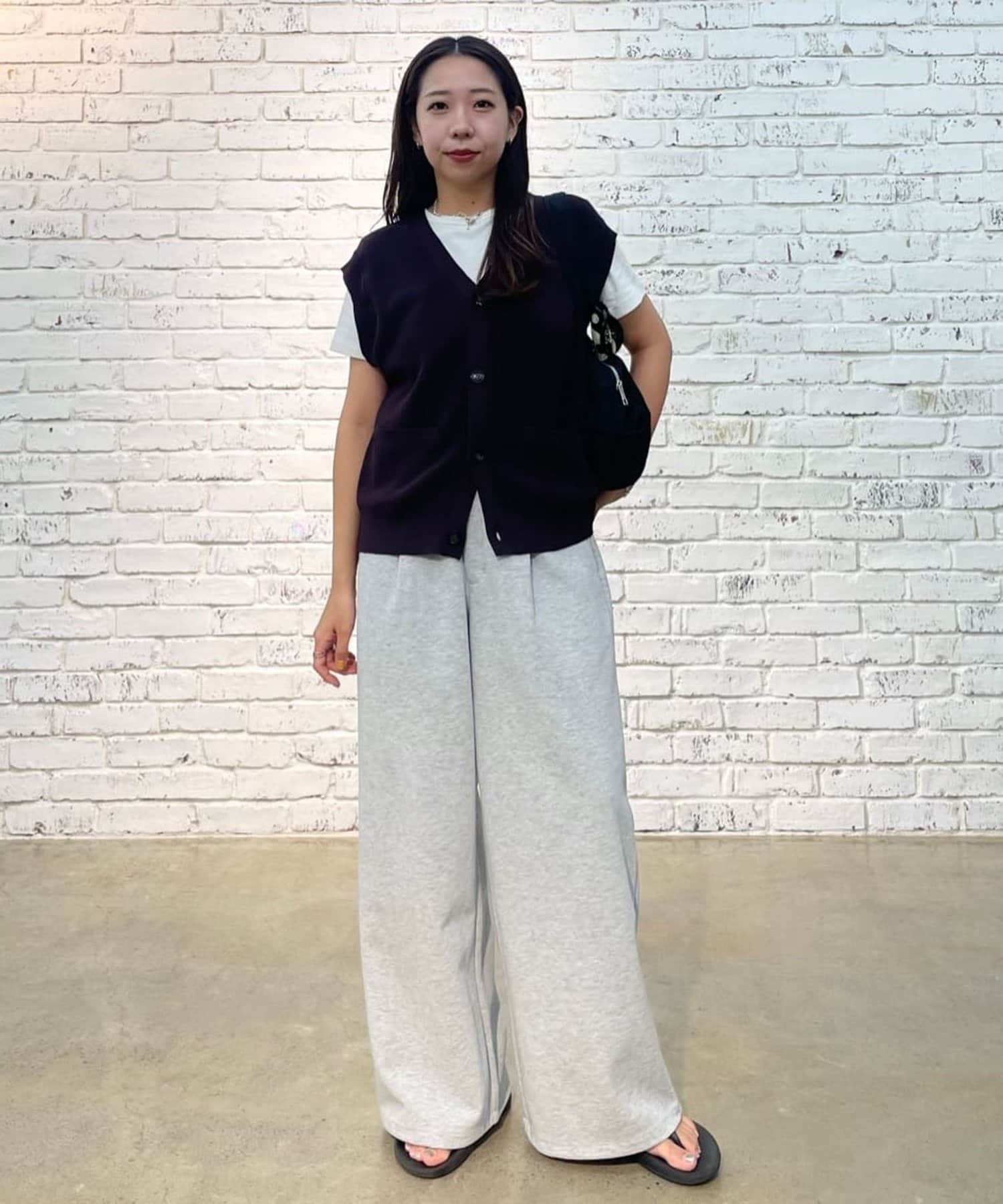 DISCOAT(ディスコート) 【ロングシーズン使える!/ユニセックス】Vネック片畦ニットジレ