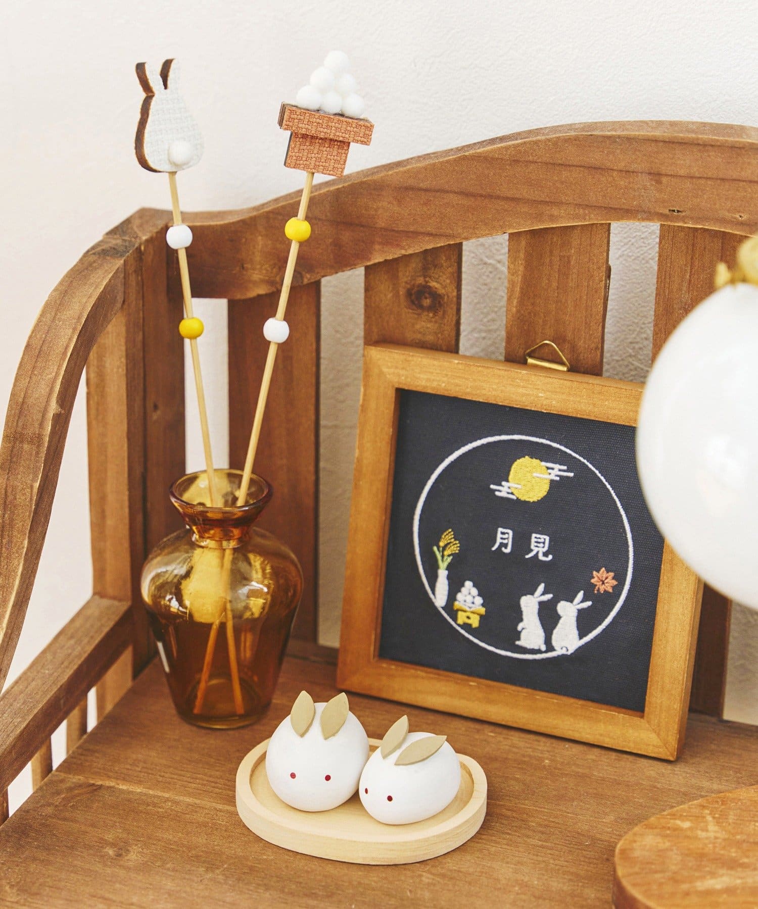 雪うさぎページ　＊お取り置き中 WEB限定商品》雪うさぎオブジェ／お月見 | salut!(サリュ)ライフ