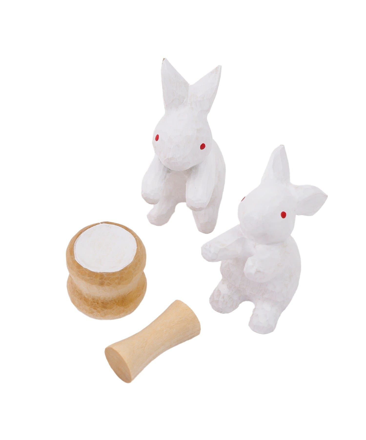 salut!(サリュ) 《WEB限定商品》木彫りの餅つきうさぎ／お月見