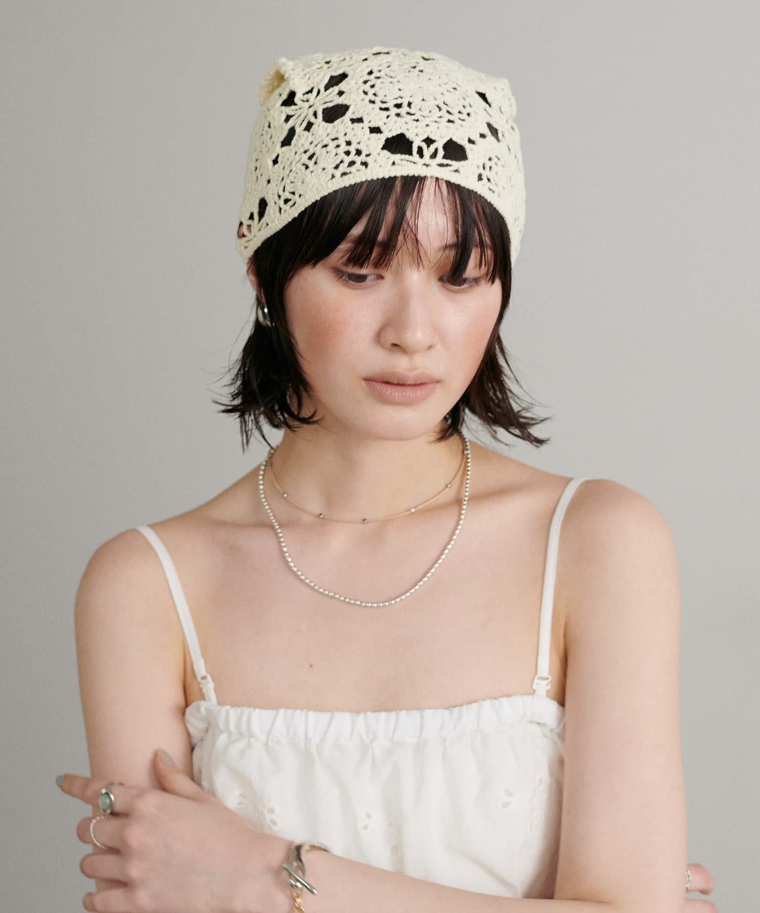 LARUTA(ラルータ) 【Web限定】かぎ針編みバブーシュカ
