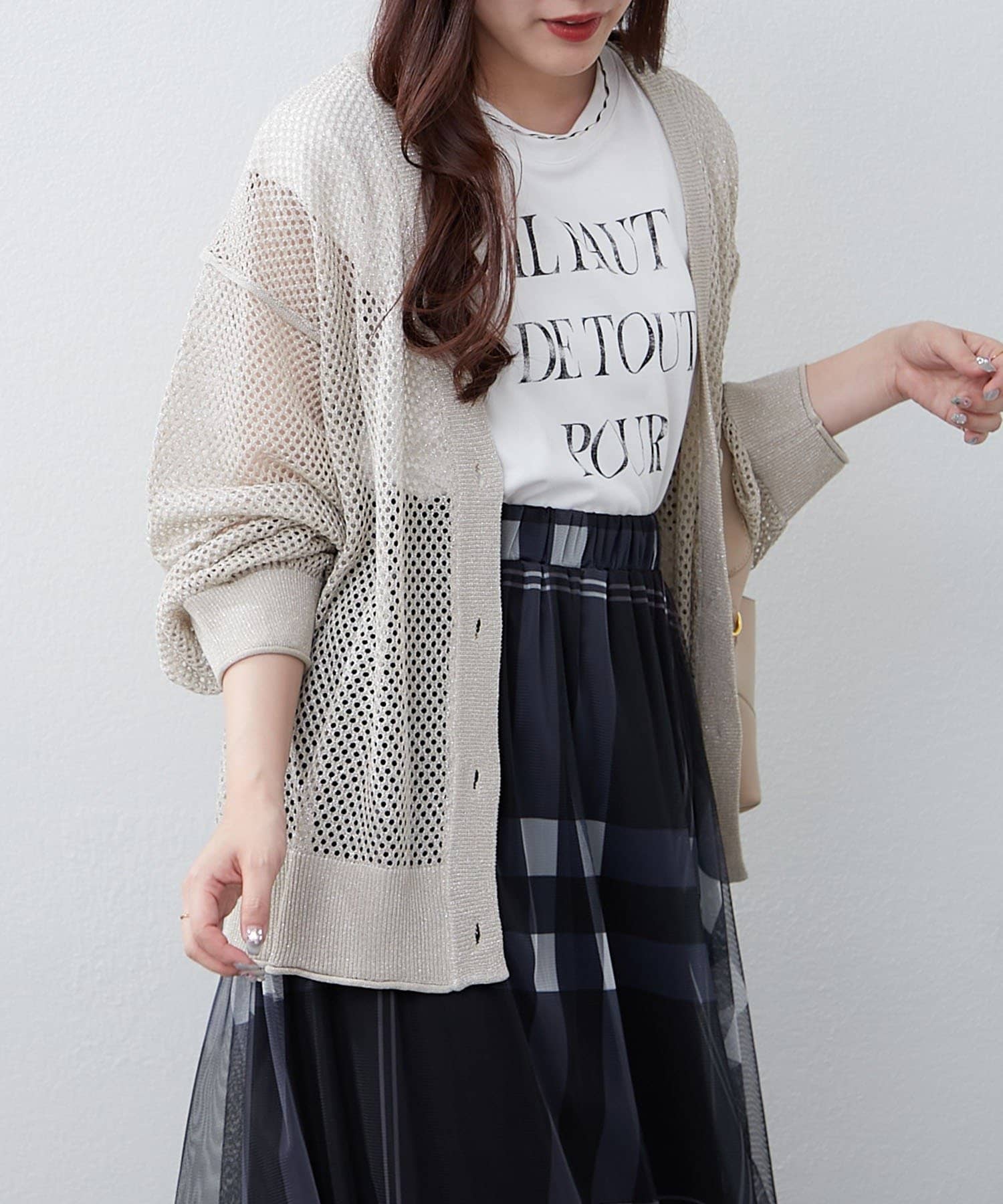 DAMA collection ゴールドラメ ロングカーデ、シルバーガーデ2着 MID'OR]ラメカーディガン | KOBUNSHA SELECT SHOP | [MID'OR