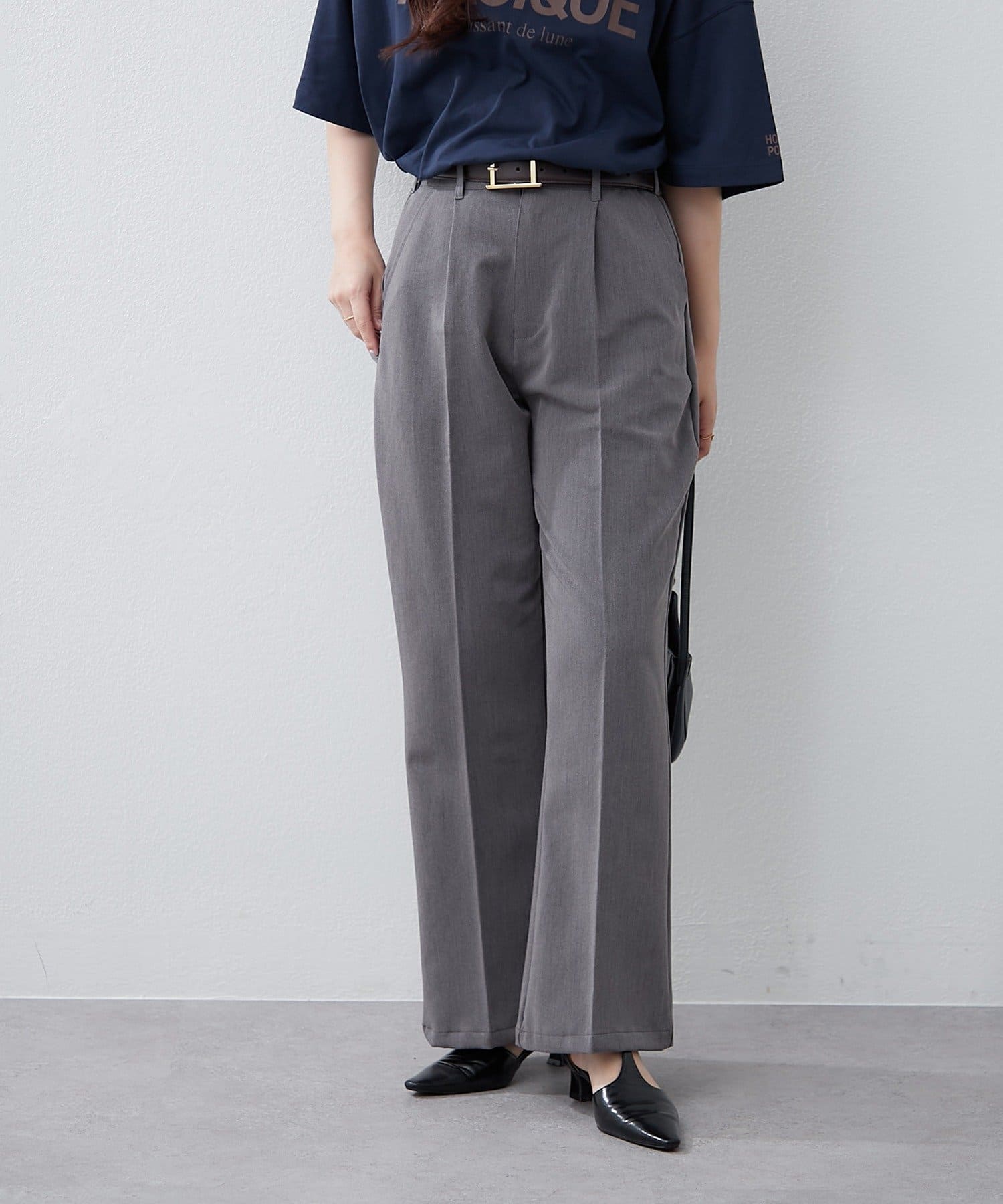 Remind me and forever(リマインドミーアンドフォーエバー) 【M/Lサイズ展開】美シルエットベーシックフレアパンツ