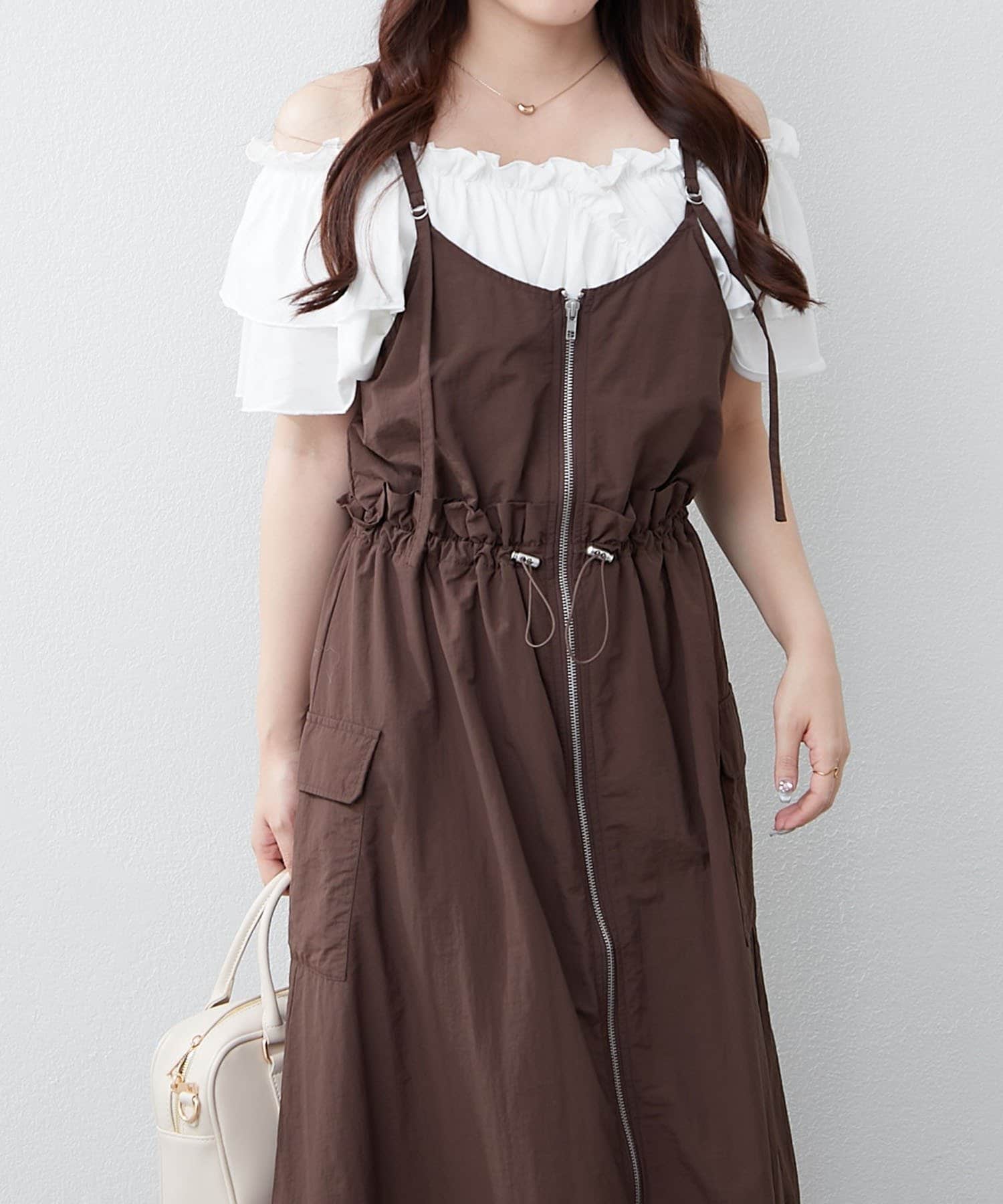 【新品】ZIPキャミワンピース CAPRICIEUX LE'MAGE（カプリシューレマージュ）の「【サイズ展開