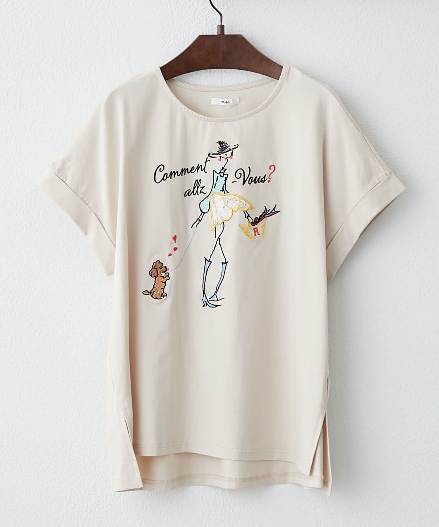 NAO】アート刺繍Tシャツ | Remind me and forever(リマインド