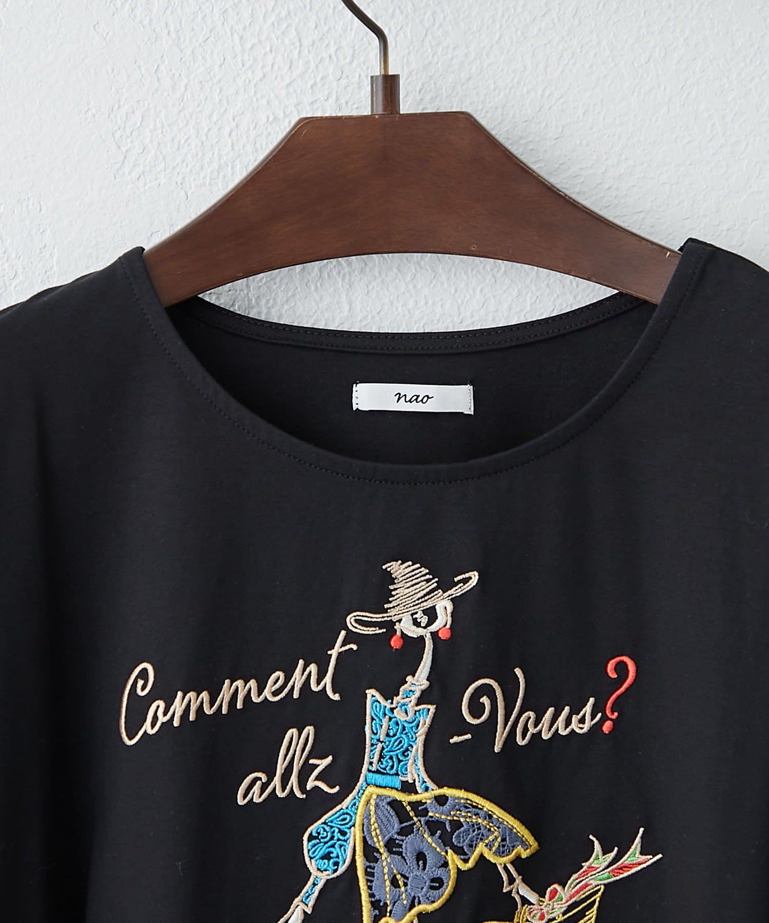 NAO】アート刺繍Tシャツ | Remind me and forever(リマインド