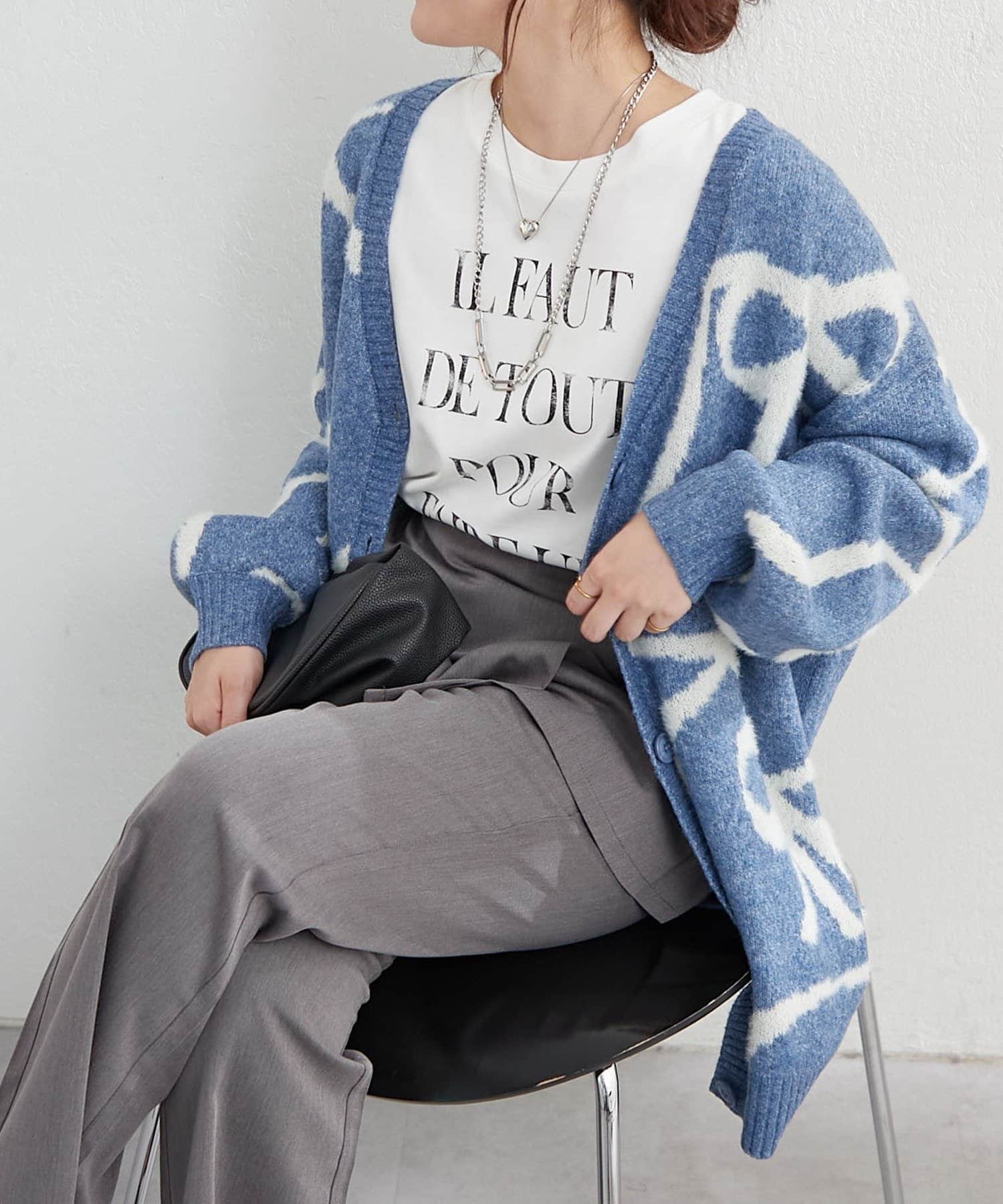 NICE CLAUP / OLIVE des OLIVE OUTLET(ナイスクラップ  / オリーブ デ オリーブ アウトレット) 【RMAF】人気につきリバイバル！リボン柄カーディガン