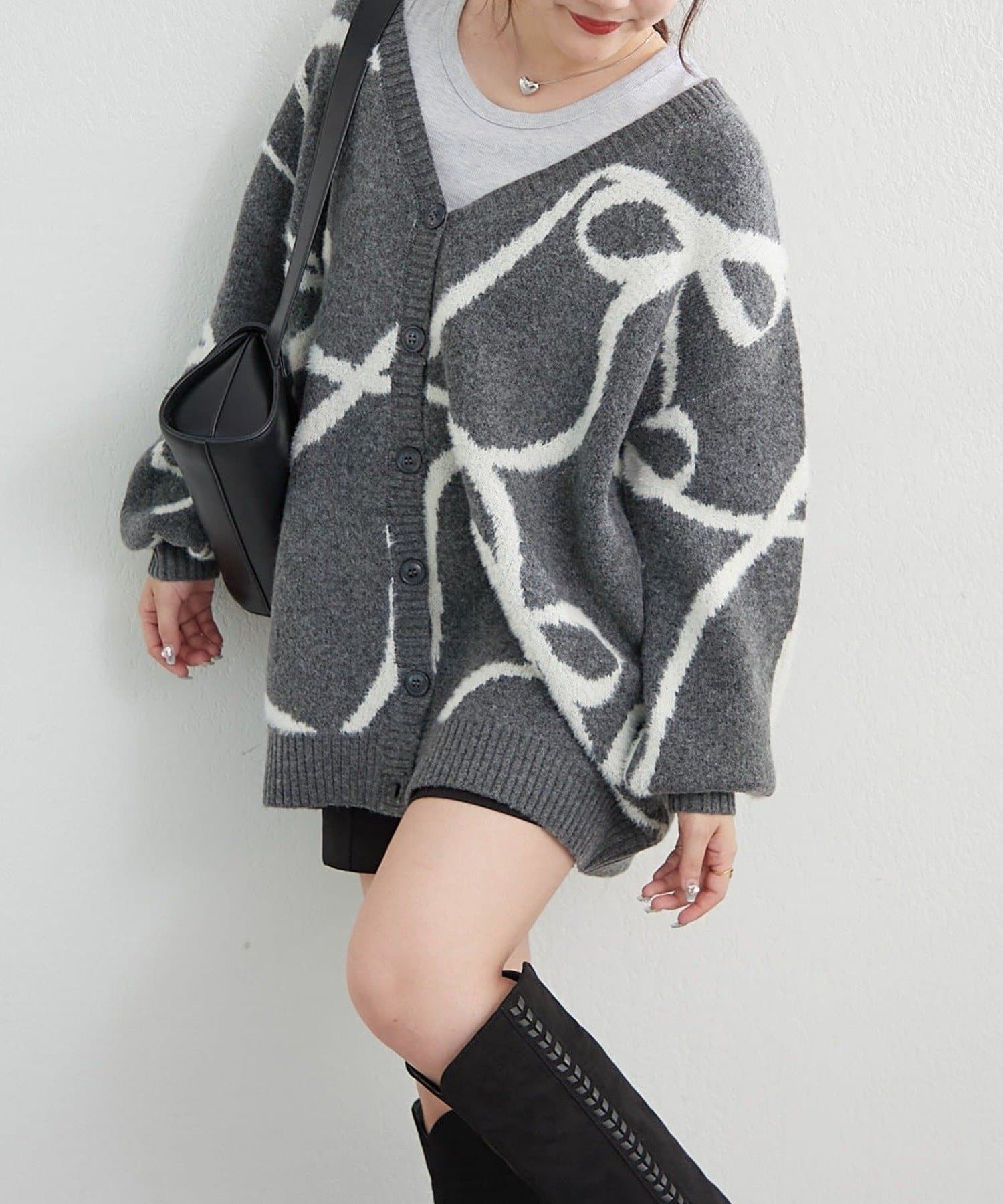 NICE CLAUP / OLIVE des OLIVE OUTLET(ナイスクラップ  / オリーブ デ オリーブ アウトレット) 【RMAF】人気につきリバイバル！リボン柄カーディガン