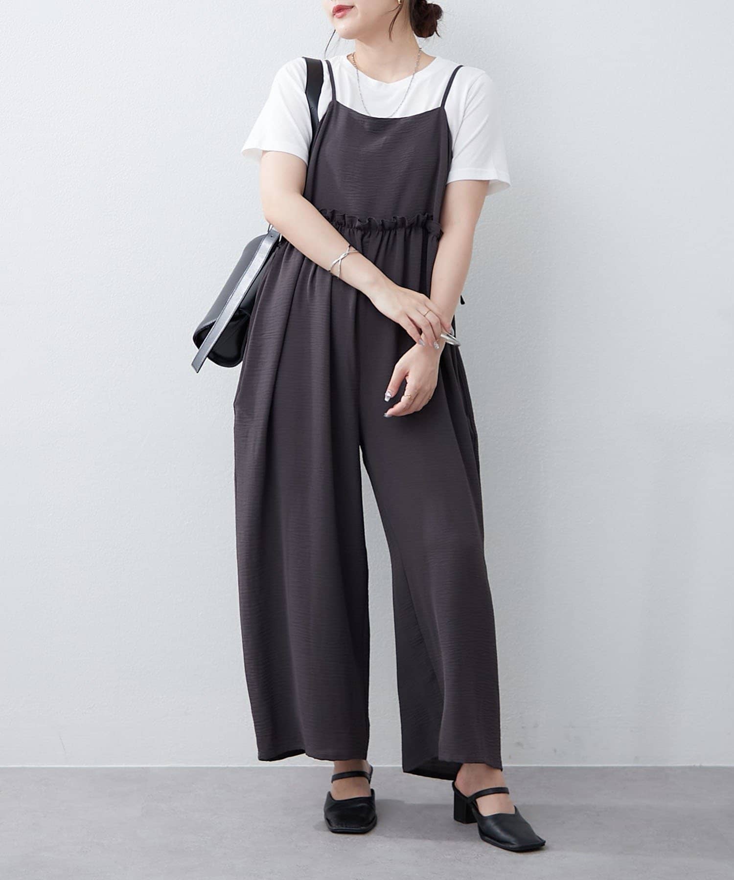 NICE CLAUP / OLIVE des OLIVE OUTLET(ナイスクラップ  / オリーブ デ オリーブ アウトレット) 【RMAF】ルーズサロペット+TシャツSET