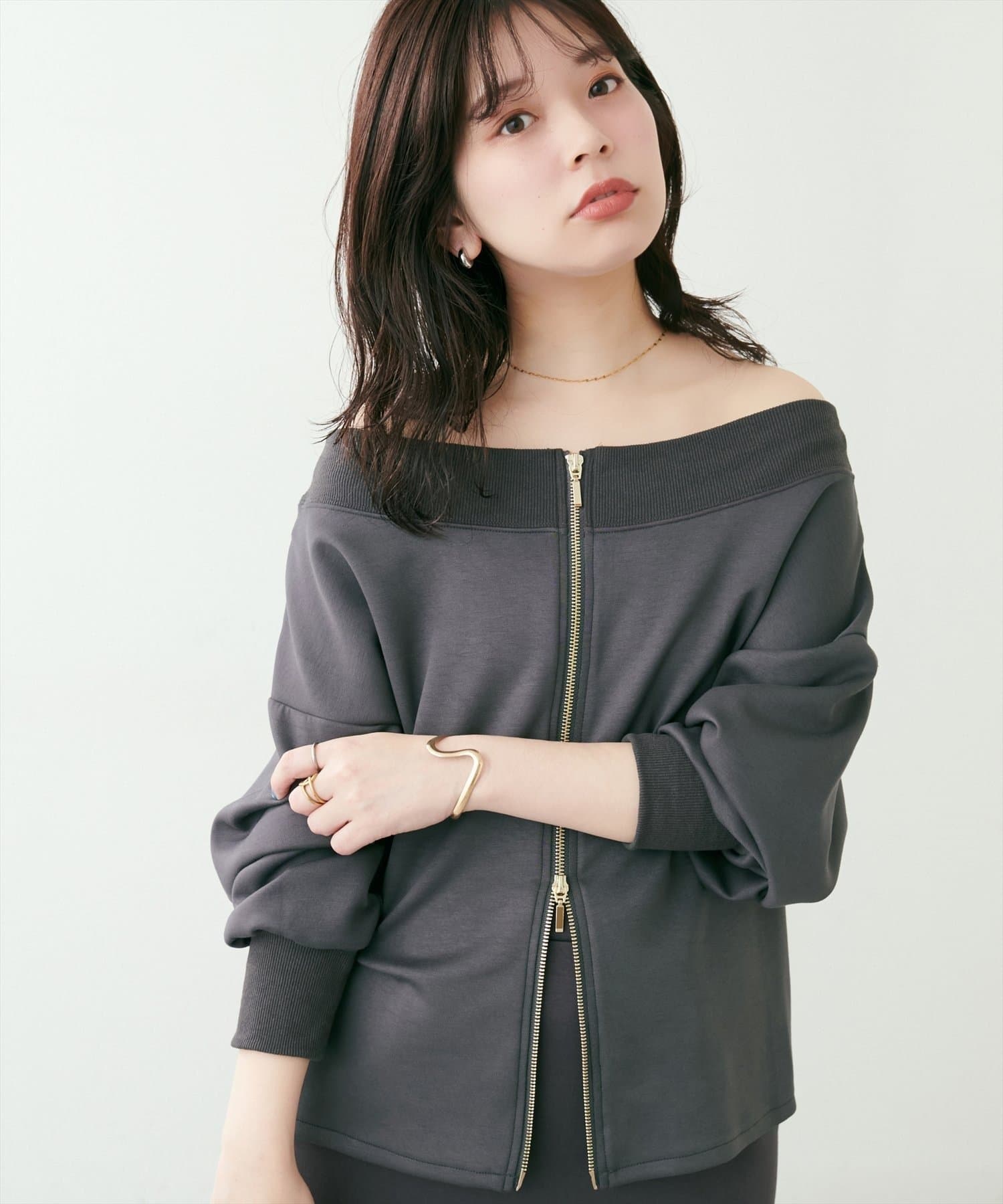 NICE CLAUP / OLIVE des OLIVE OUTLET(ナイスクラップ  / オリーブ デ オリーブ アウトレット) 【natural couture】Ｗｚｉｐふわもちダンボールプルオーバー