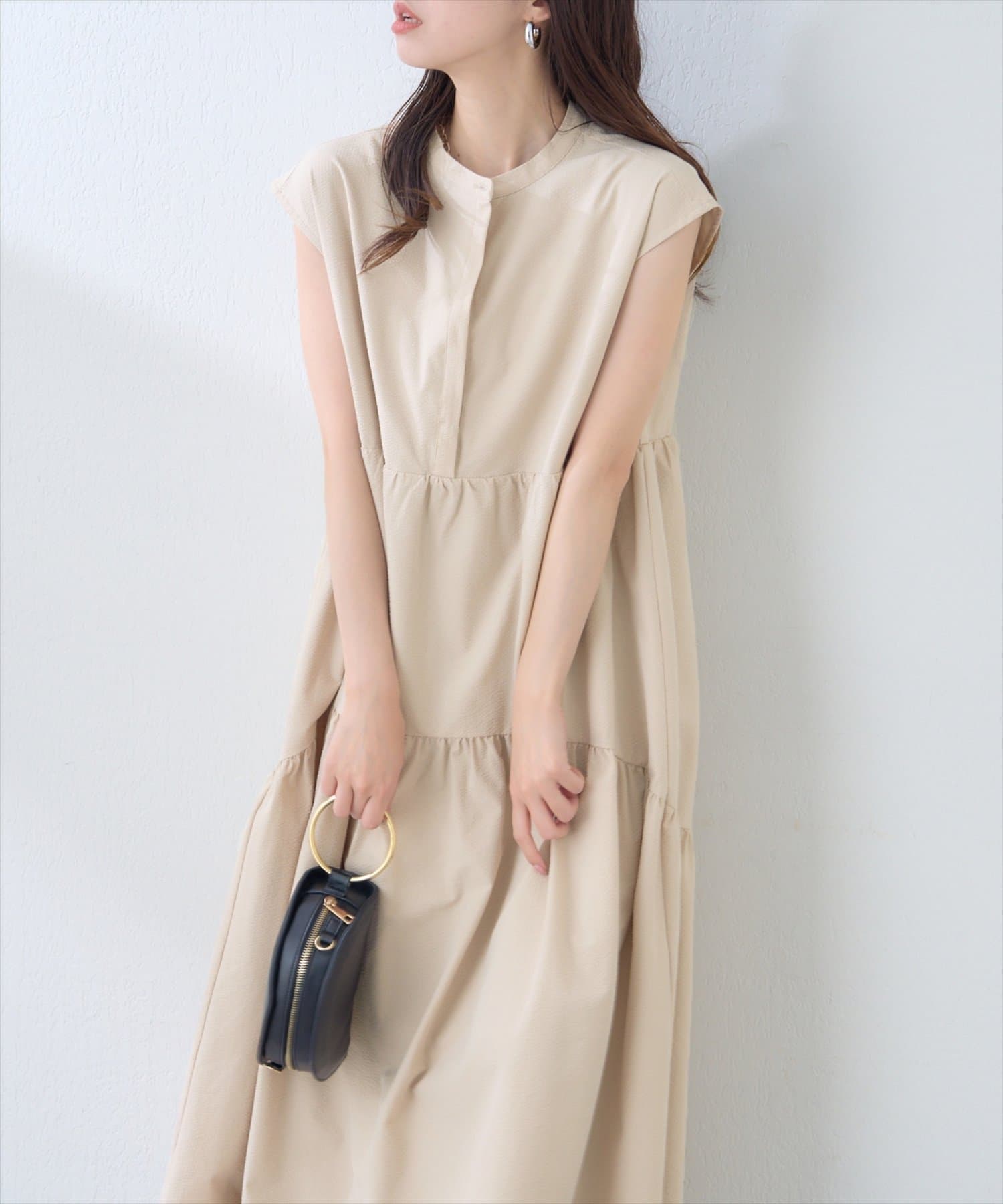 natural couture(ナチュラルクチュール) 【WEB限定】ノースリティアードワンピース