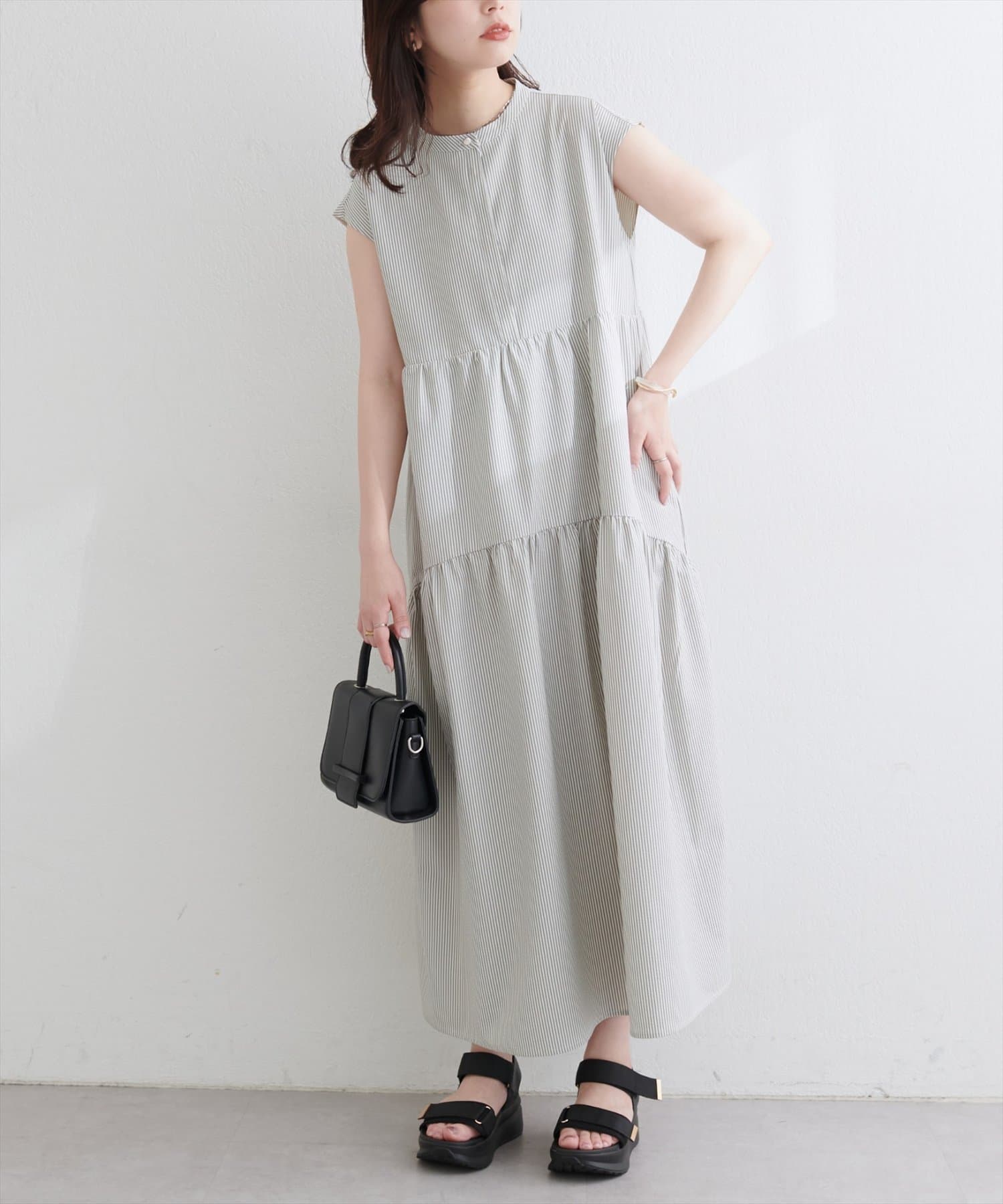 natural couture(ナチュラルクチュール) 【WEB限定】ノースリティアードワンピース